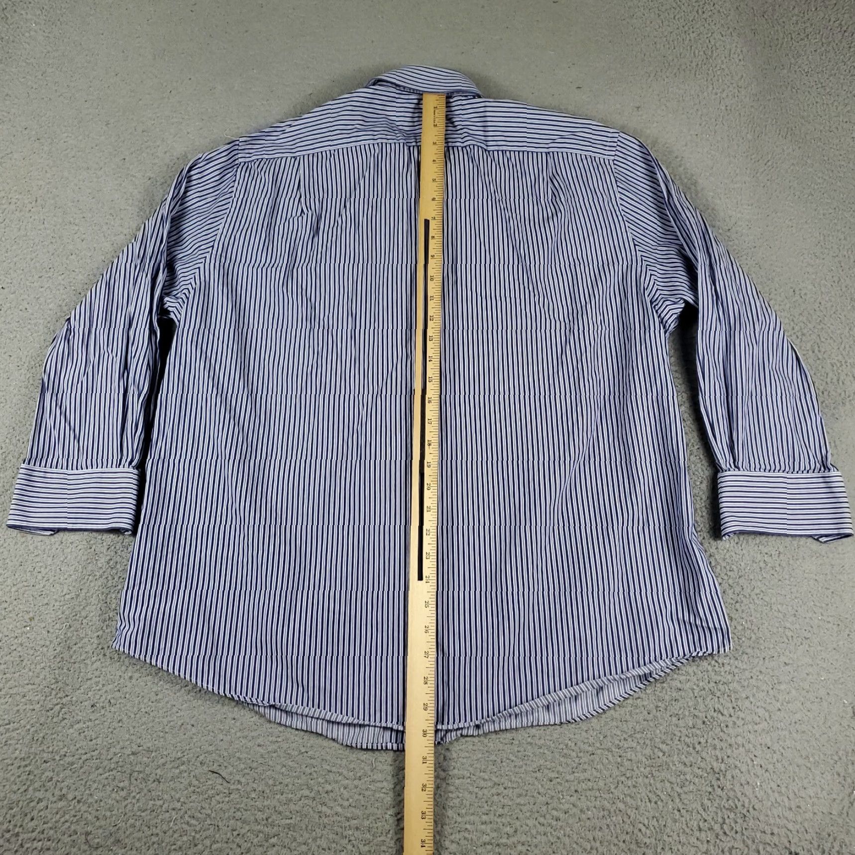 Tommy Bahama Tommy Bahama Dress Shirt Mens 17.5 Blue Striped Button Up Long Sleeve - 100% Cotton, Casual/Workwear, Regular Fit, Classic Preppy Style MENS Size 46R - 4 Thumbnail