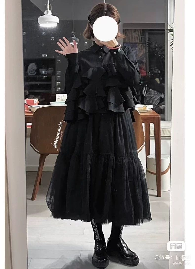 Comme des Garcons Comme Des Garcons size XS Versatile sheer black gauze skir Size 24" / US 00 / IT 34 - 1 Thumbnail