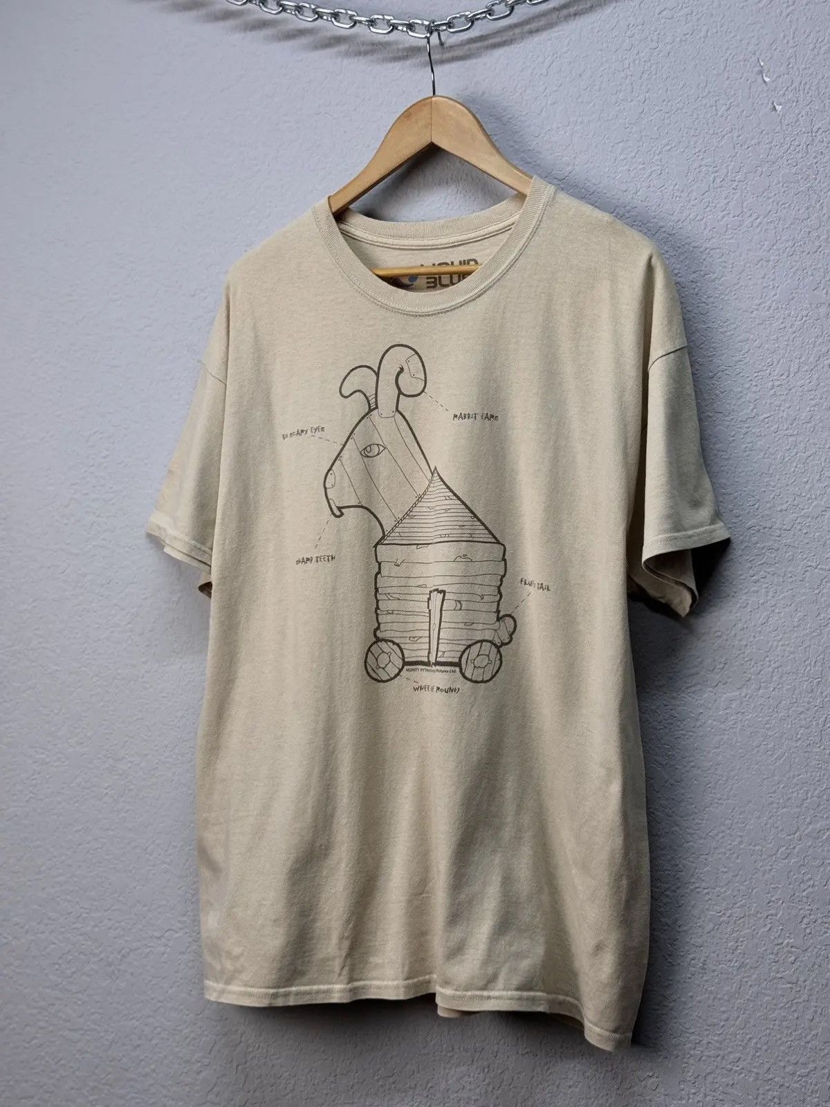 Liquid Blue × Vintage Vintage Monty Python & the Holy Grain Trojan Rabbit T Shirt Size US XL / EU 56 / 4 - 2 Thumbnail