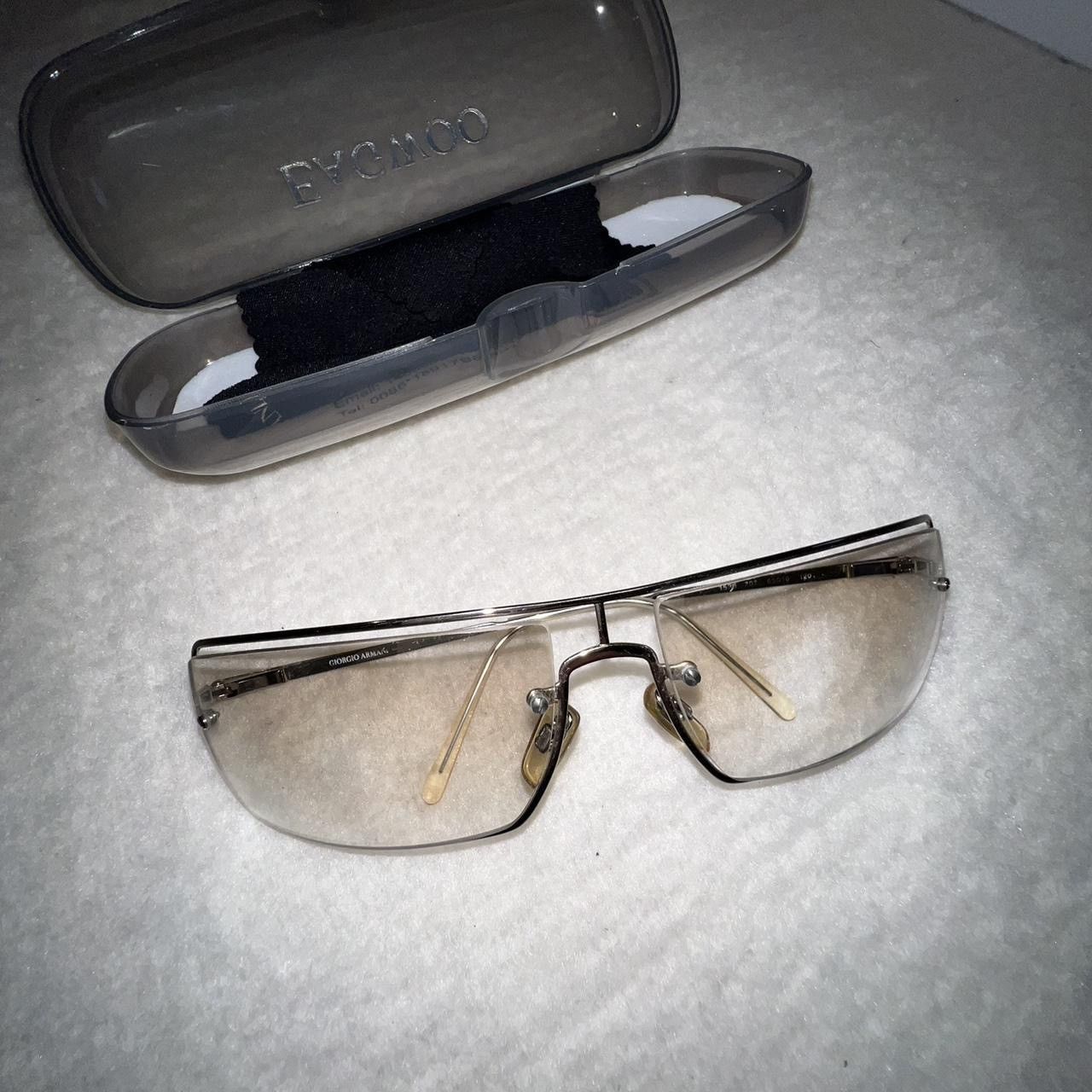 Giorgio Armani GIORGIO ARMANI Clear Rectangular Sunglasses Y2K Size ONE SIZE - 2 Thumbnail
