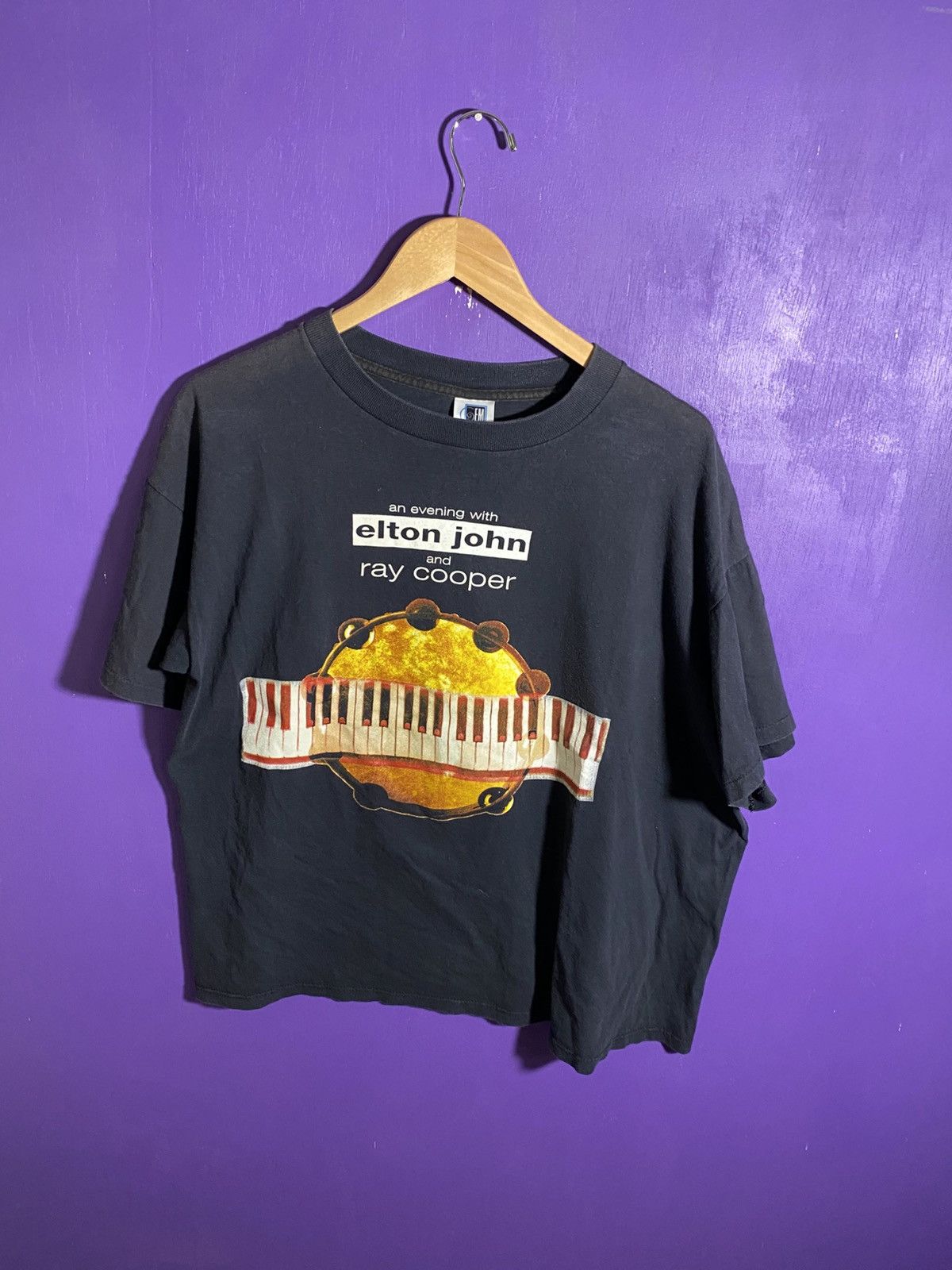 Band Tees × Vintage Vintage 90s Elton John and Ray cooper concert tee Size US XL / EU 56 / 4 - 1 Thumbnail