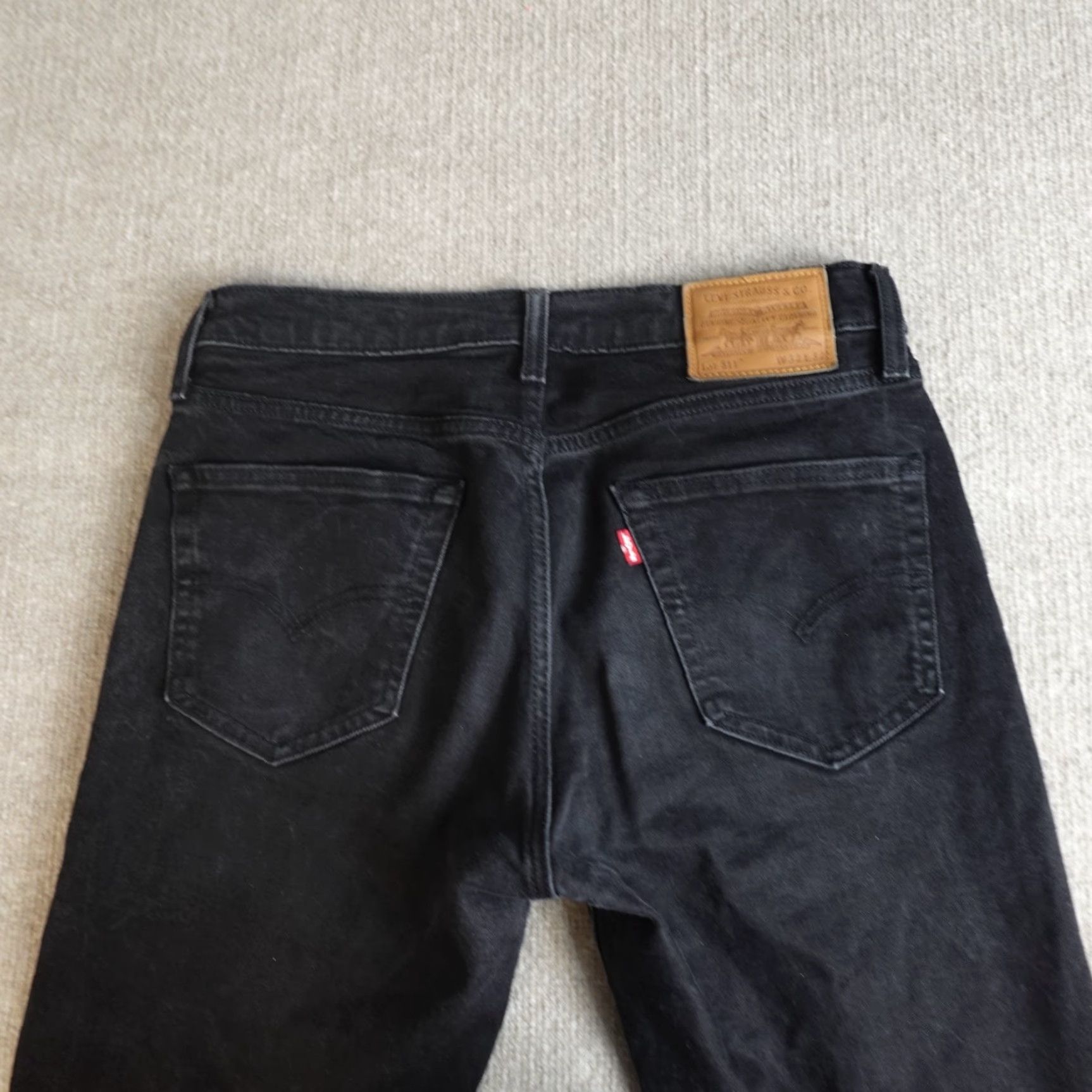 Levi's VINTAGE Levi's 511 Jeans Slim Straight 32 x 29 Black Premium Stretch Denim Men 511 Model 500 Series Size US 29 - 7 Thumbnail