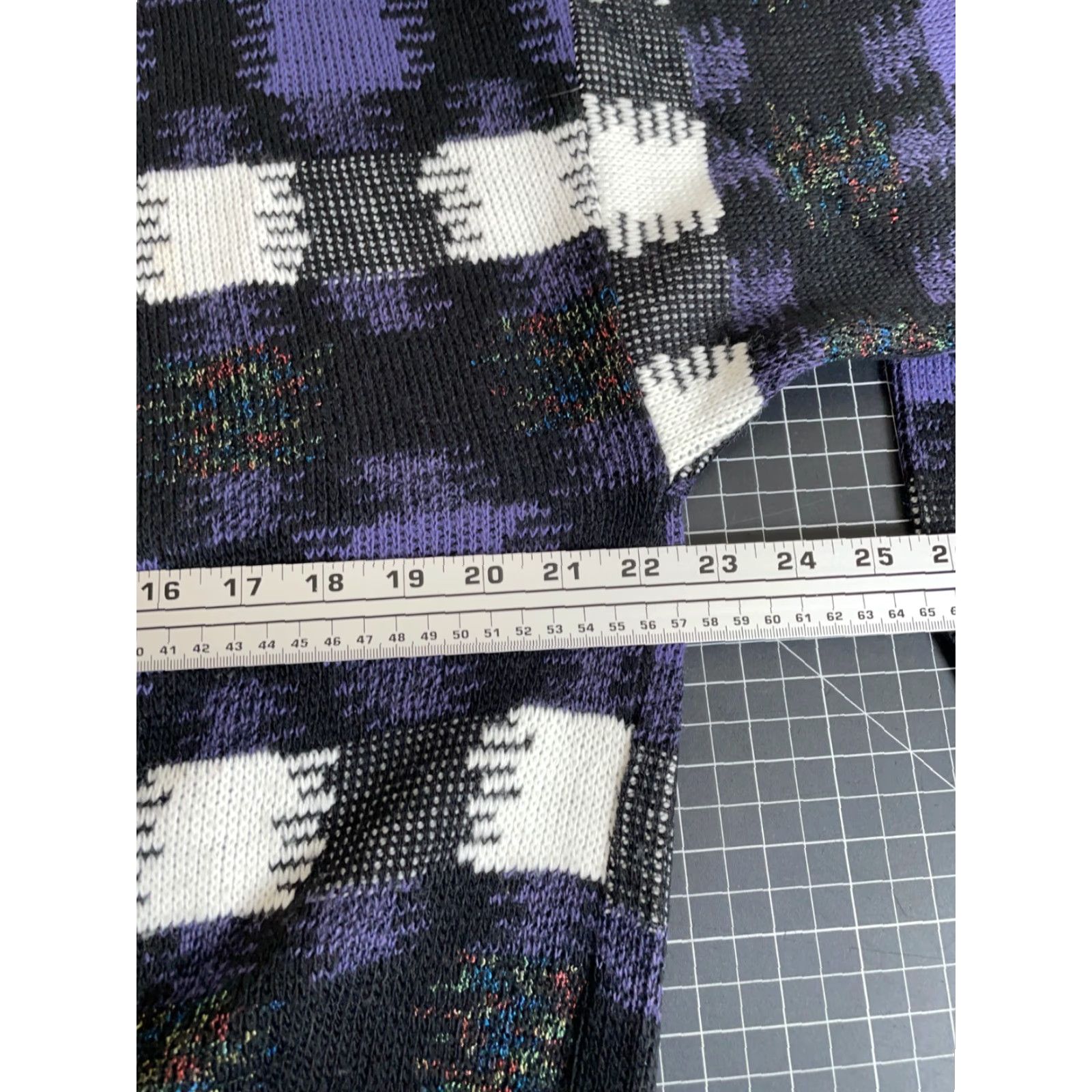 Vintage Vintage Protege 80s Crewneck Sweater Men’s Large Knit Argyle Check Pattern Retro 90s Black Purple Size US L / EU 52-54 / 3 - 5 Thumbnail