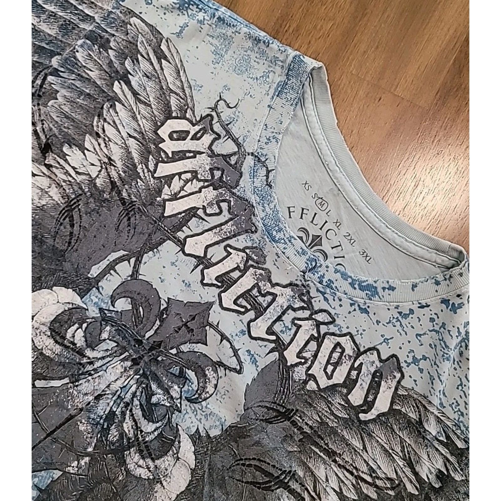 Affliction Y2K Affliction Wing Graphic Tee M Thrashed Grunge Alt Size US M / EU 48-50 / 2 - 2 Thumbnail