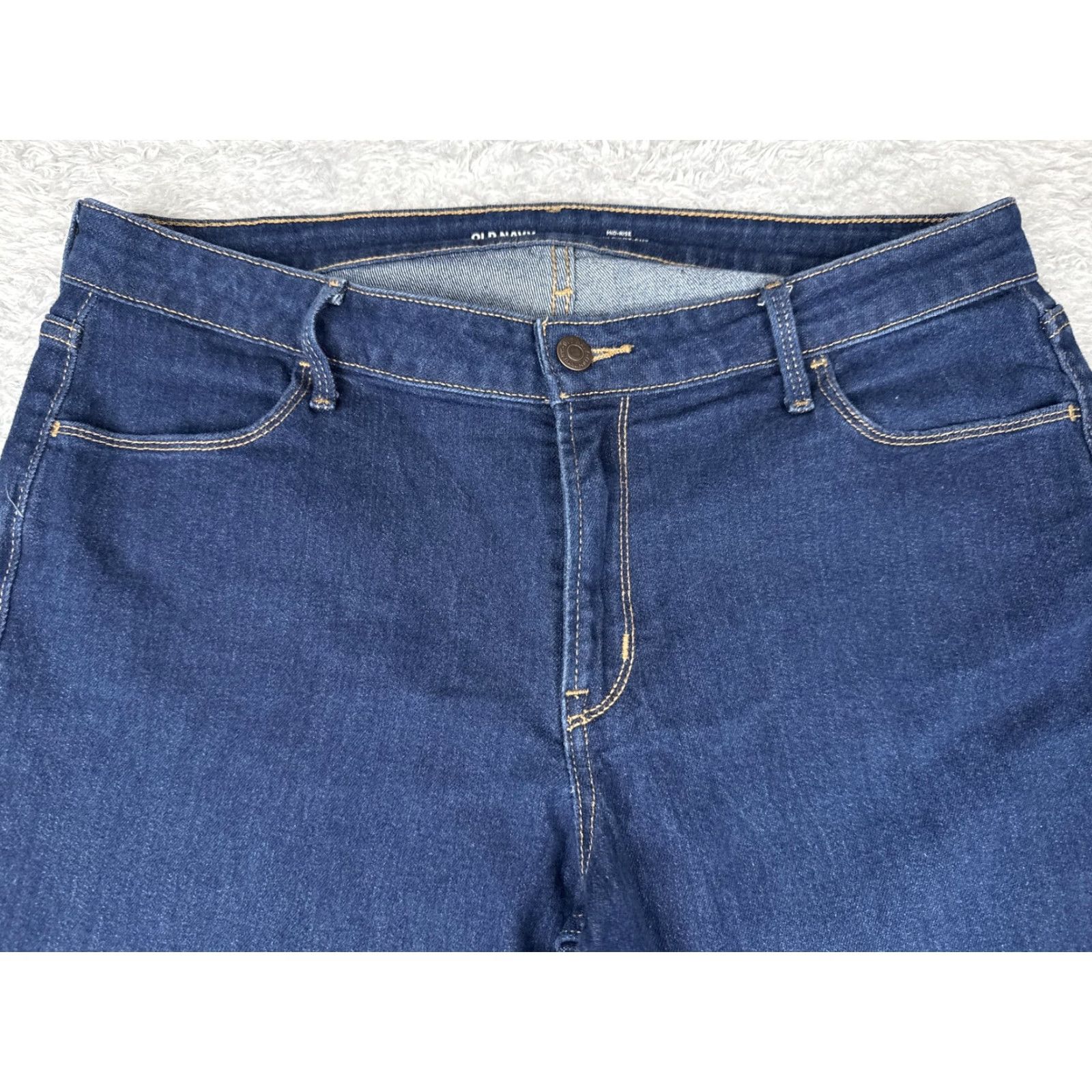 Old Navy Jeans Womens 14 Blue Mid Rise Bootcut Denim Stretch Pants Casual