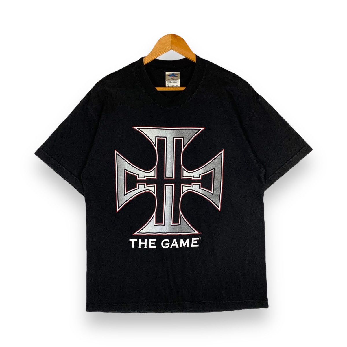 image of Vintage 2002 Triple H The Game Wwe Tee in Black, Men's (Size Large)