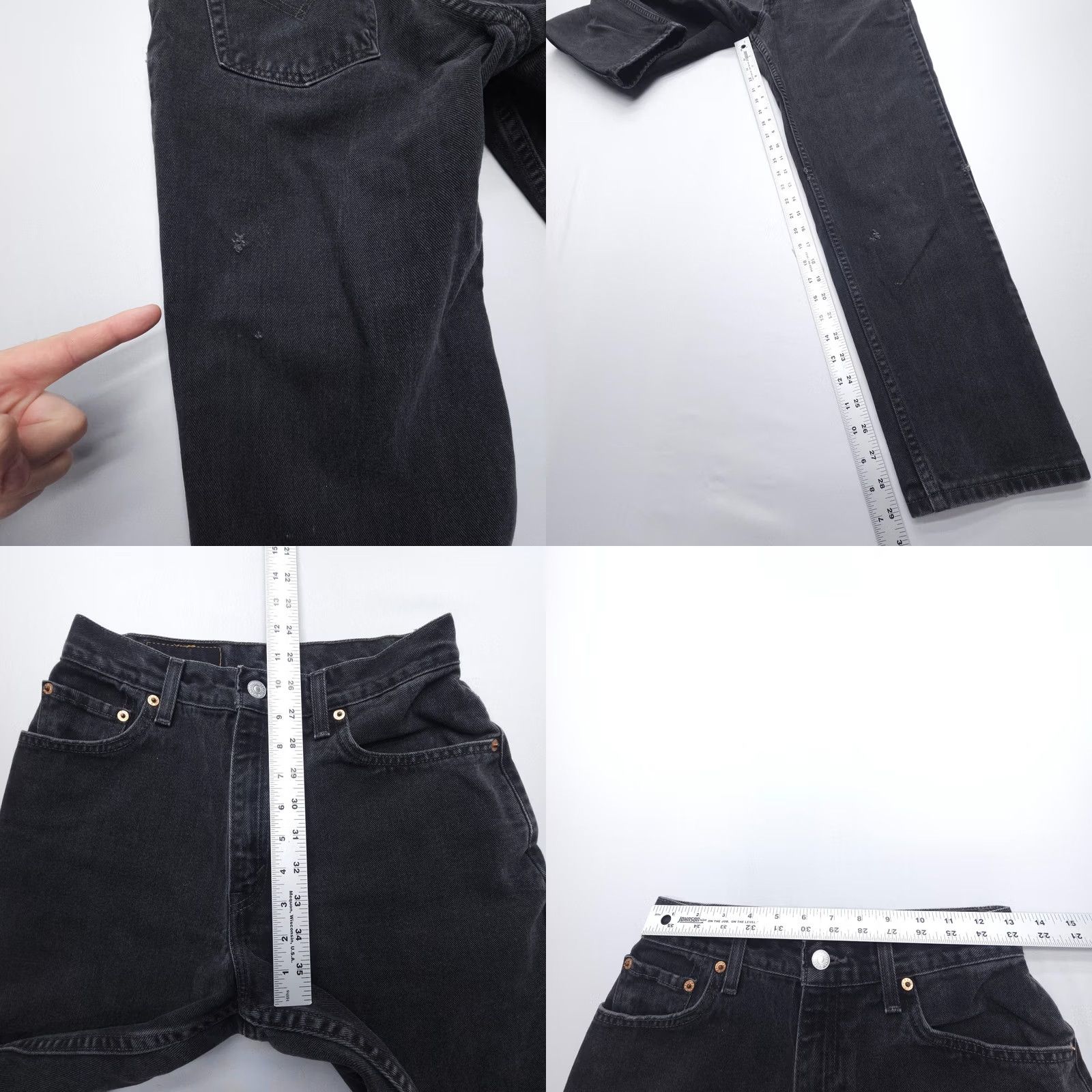 Levi's VINTAGE Levi's 550 Jeans Womens 26 x 29" Black High Rise 90s Y2K Relaxed Tapered Denim 5-Pocket Mens Womens Size 26" / US 2 / IT 38 - 8 Thumbnail