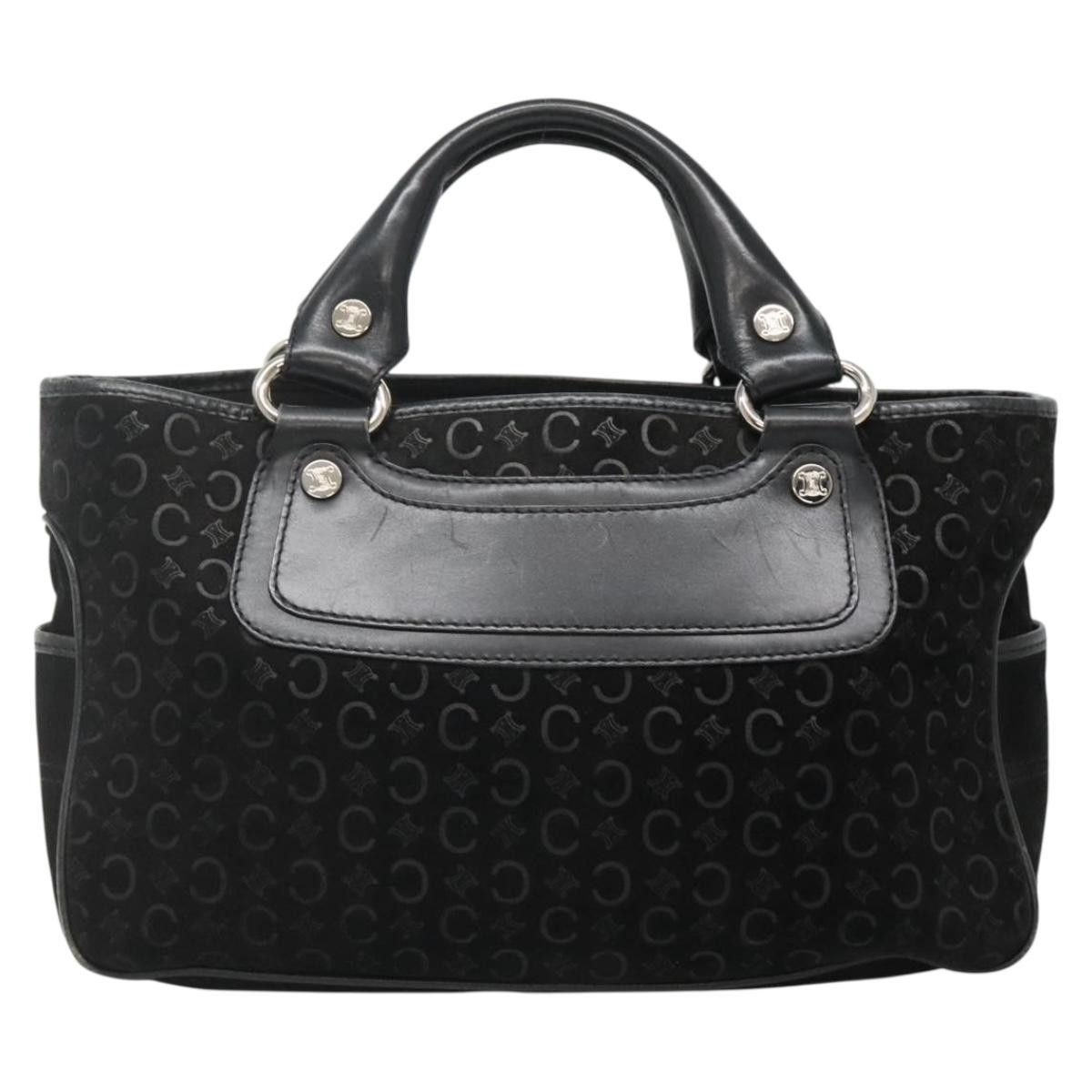 Celine CELINE C Macadam Canvas Hand Bag Suede Black Silver Size ONE SIZE - 2 Thumbnail