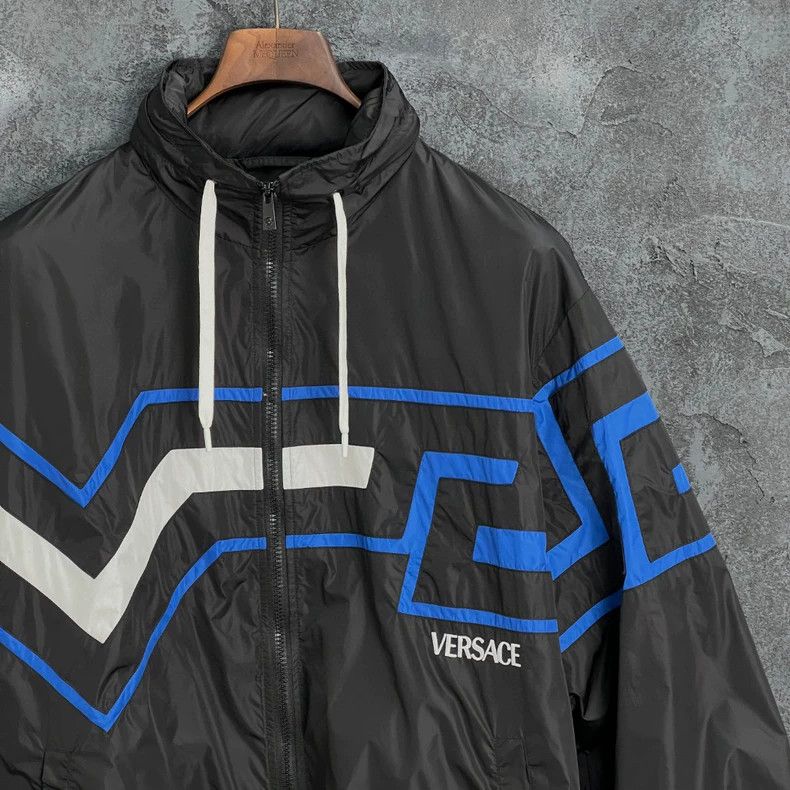 Versace Versace Logo back pattern stand-up collar jacket Size US XL / EU 56 / 4 - 3 Thumbnail