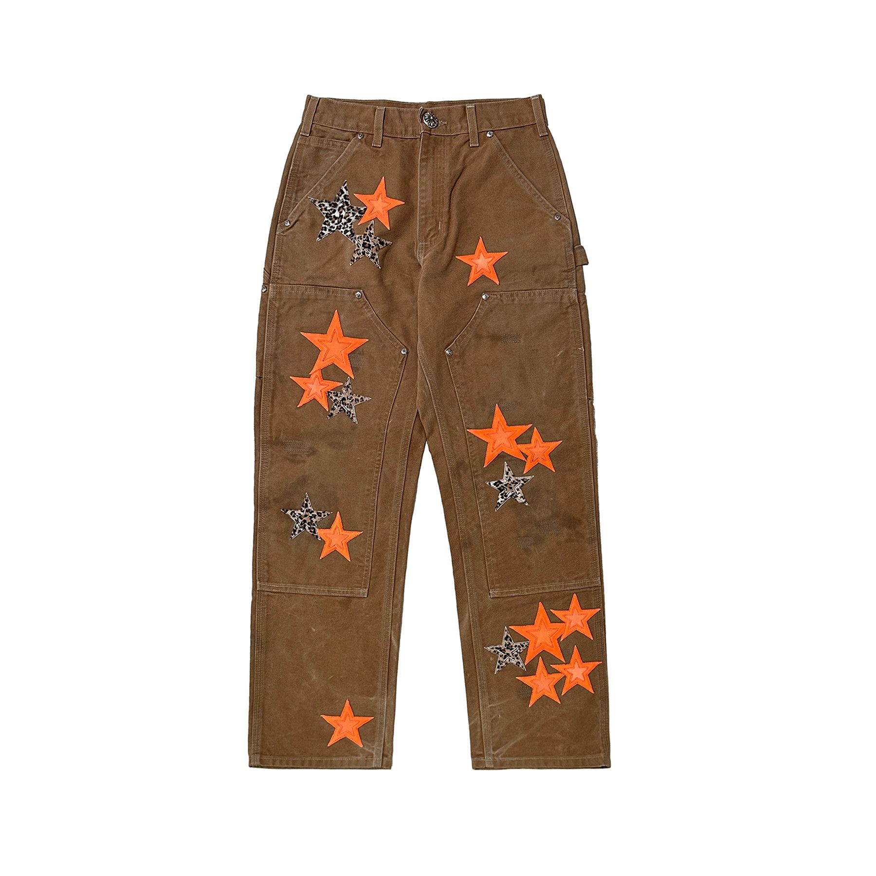 image of Chrome Hearts Las Vegas Exclusive Star Patch Carpenter Pants in Brown, Women's (Size 27)