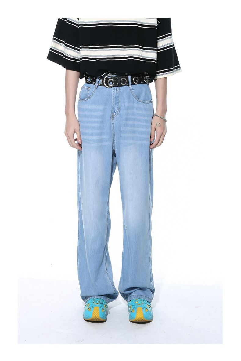 Japanese Brand American clean fit washed straight leg loose jeans Size US 32 / EU 48 - 1 Thumbnail