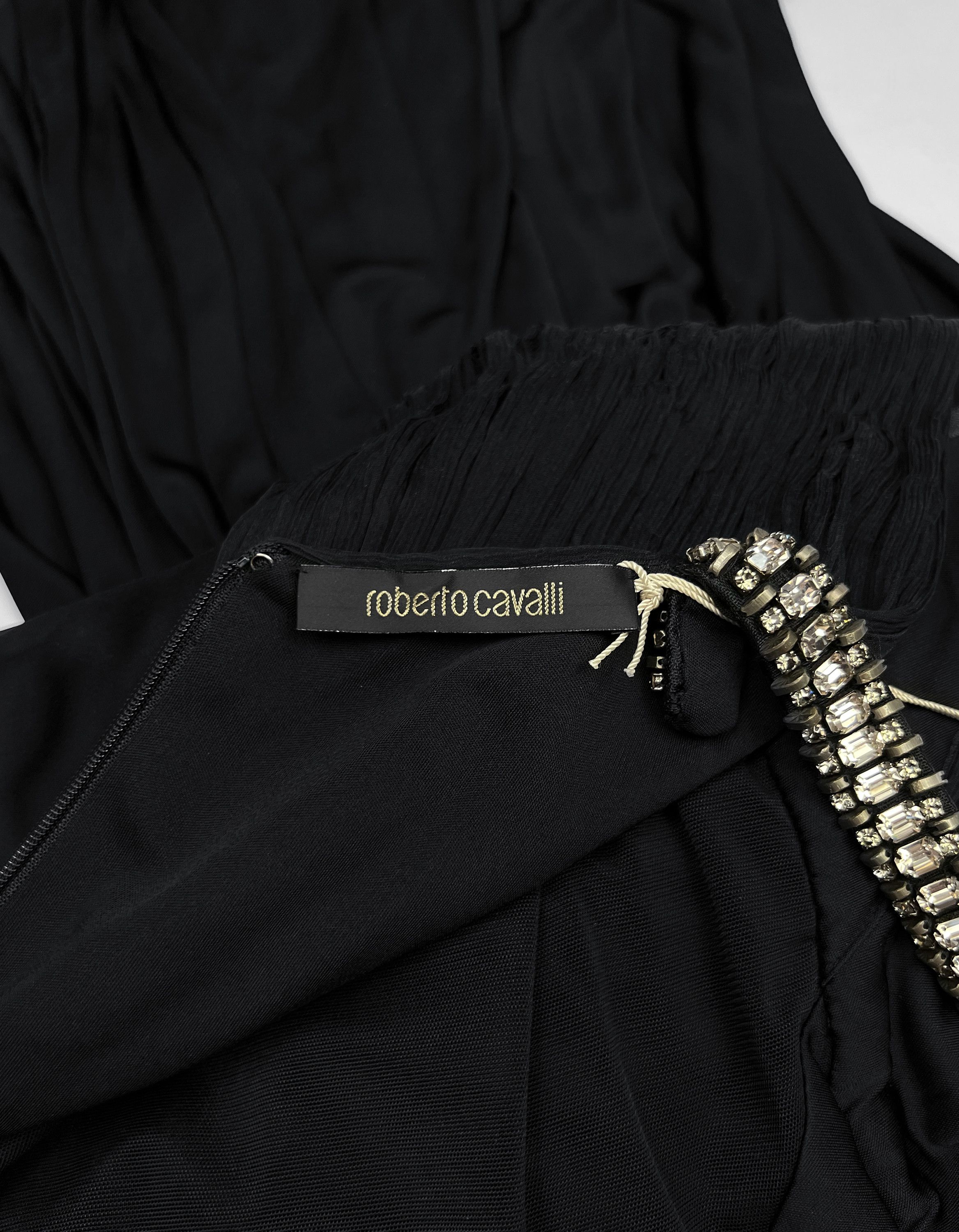 Roberto Cavalli S/S 2007 ARCHIVE PLEATED DRESS WITH DRAMATIC CRYSTAL GOWN Size S / US 4 / IT 40 - 8 Thumbnail