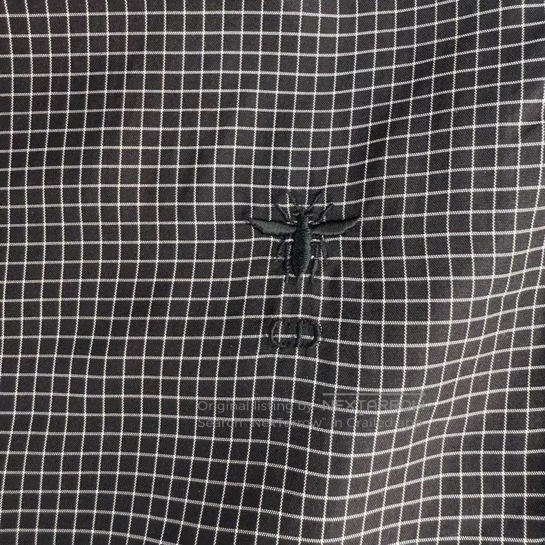 Dior Dior Black small plaid bee logo mulberry silk shirt Size XXS / US 00 / IT 34 - 7 Thumbnail