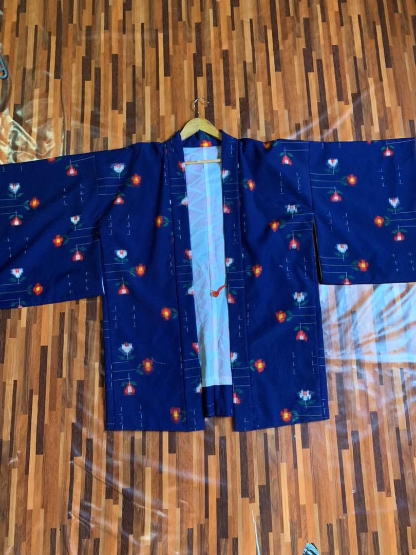 Vintage p6 VINTAGE blue KIMONO ABSTRACT PATTERN SMALL JAPAN Size US L / EU 52-54 / 3 - 1 Thumbnail