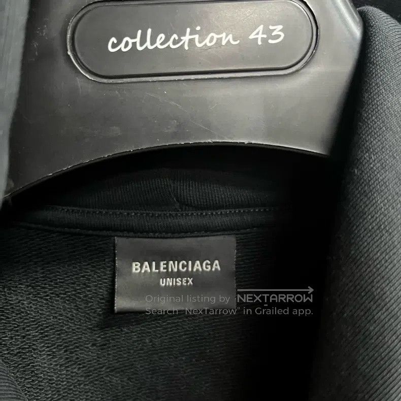 Balenciaga Balenciaga Black solid logo embroidered hooded sweatshirt Size US XXS / EU 40 - 2 Thumbnail