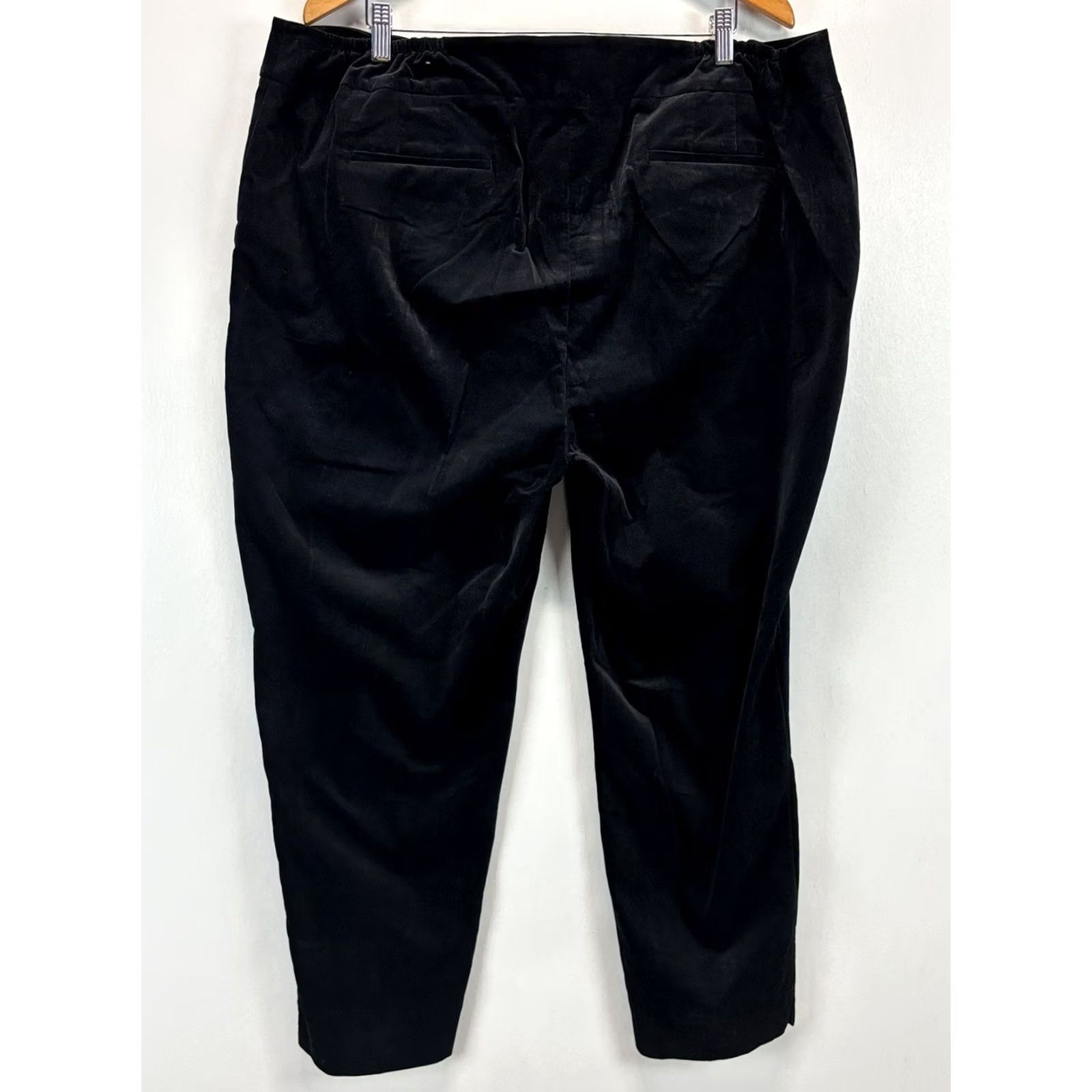 Talbots NEW! Talbots Hampshire Ankle Pants Womens 22W Plus Black Velvet Classic Holiday Size 40" / US 18 - 3 Thumbnail