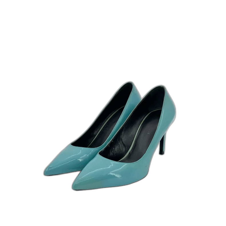 Saint Laurent Paris Saint Laurent Blue Leather High Heels Size 38.5 Size US 8 / IT 38 - 1 Thumbnail