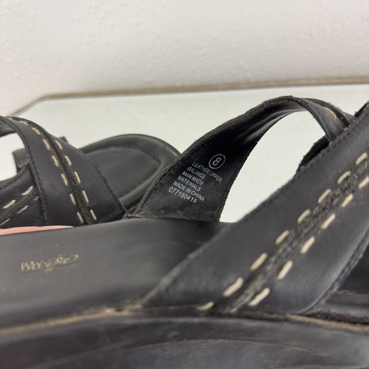 Vintage MOSSIMO Vintage Y2K Black Leather Chunky Platform Sandals Size US 8 / IT 38 - 16 Thumbnail