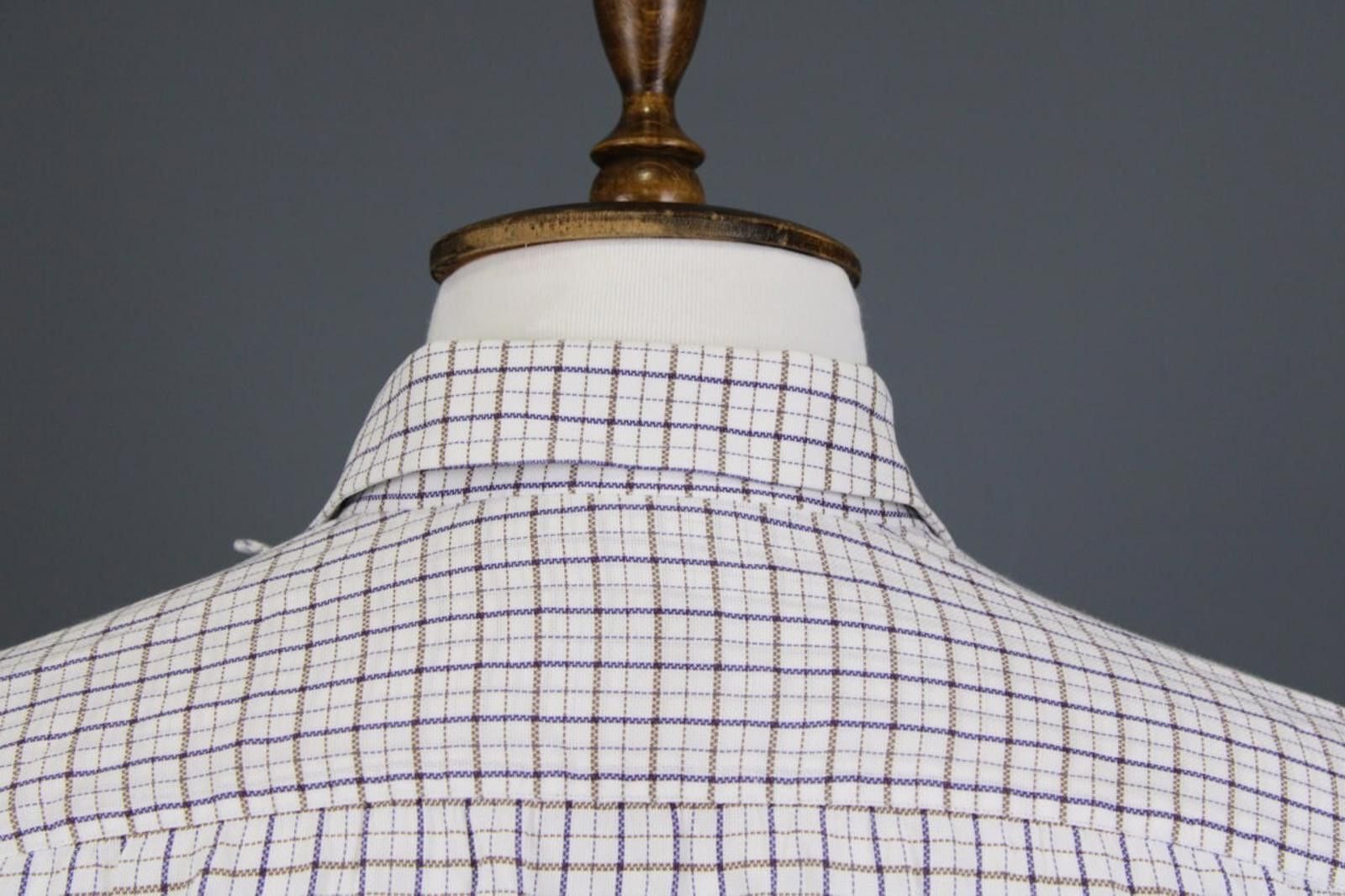 Luigi Borrelli Luigi Borrelli White Check Button Down Shirt Size 17 / 43 Size US M / EU 48-50 / 2 - 12 Thumbnail