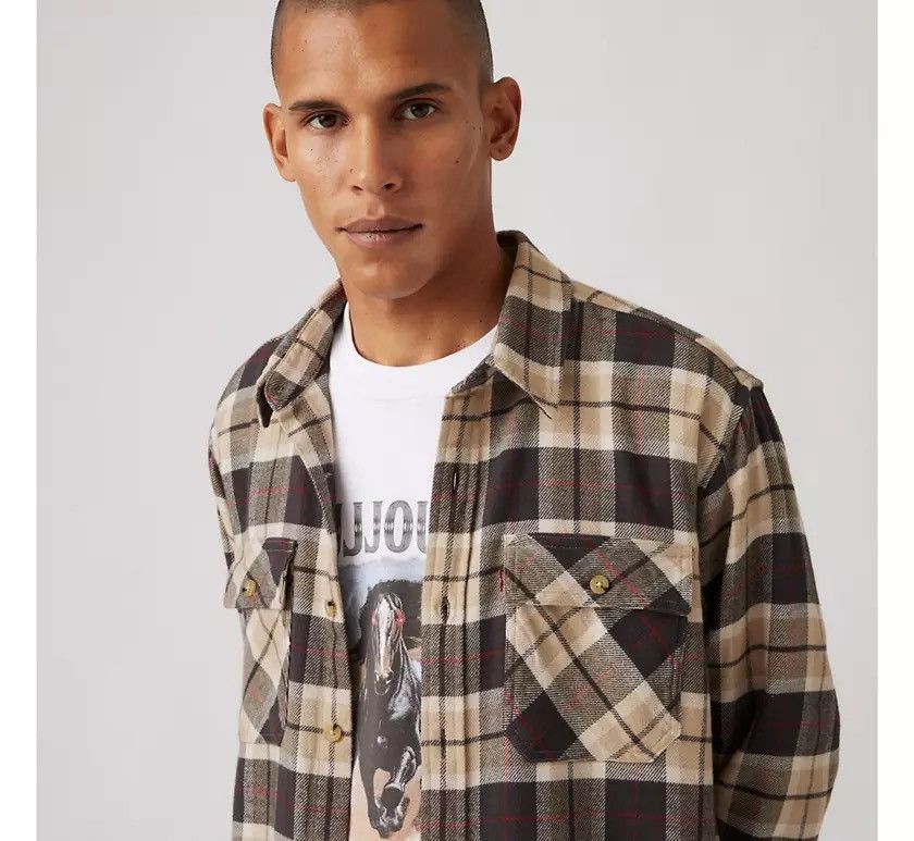 JJJJound × Levi's Levi’s JJJJOUND Plaid Flannel Shirt Size US L / EU 52-54 / 3 - 6 Thumbnail