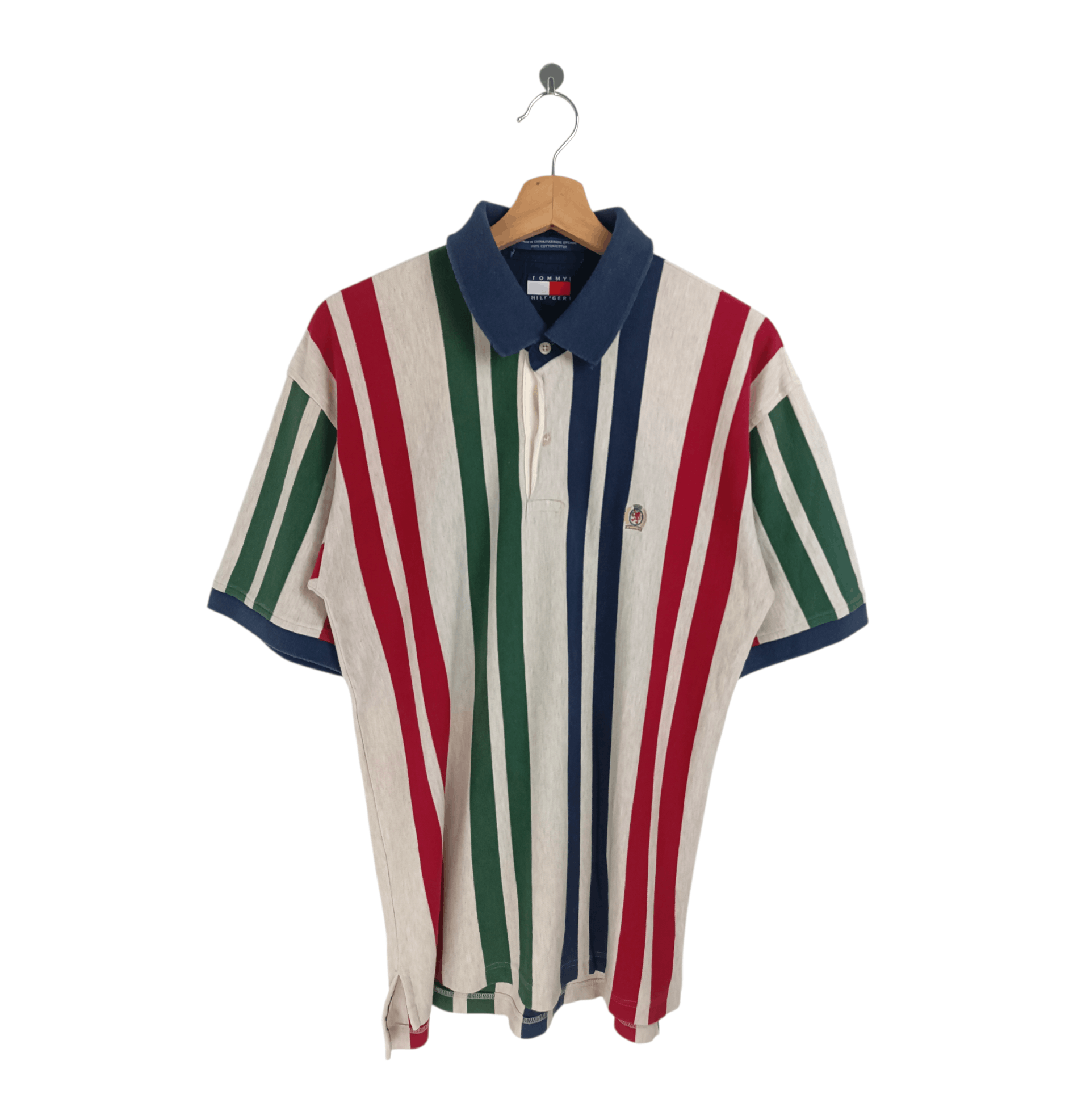 Tommy Hilfiger VINTAGE 90'S TOMMY HILFIGER STRIPE POLO VERY RARE PIECE Size US M / EU 48-50 / 2 - 1 Thumbnail
