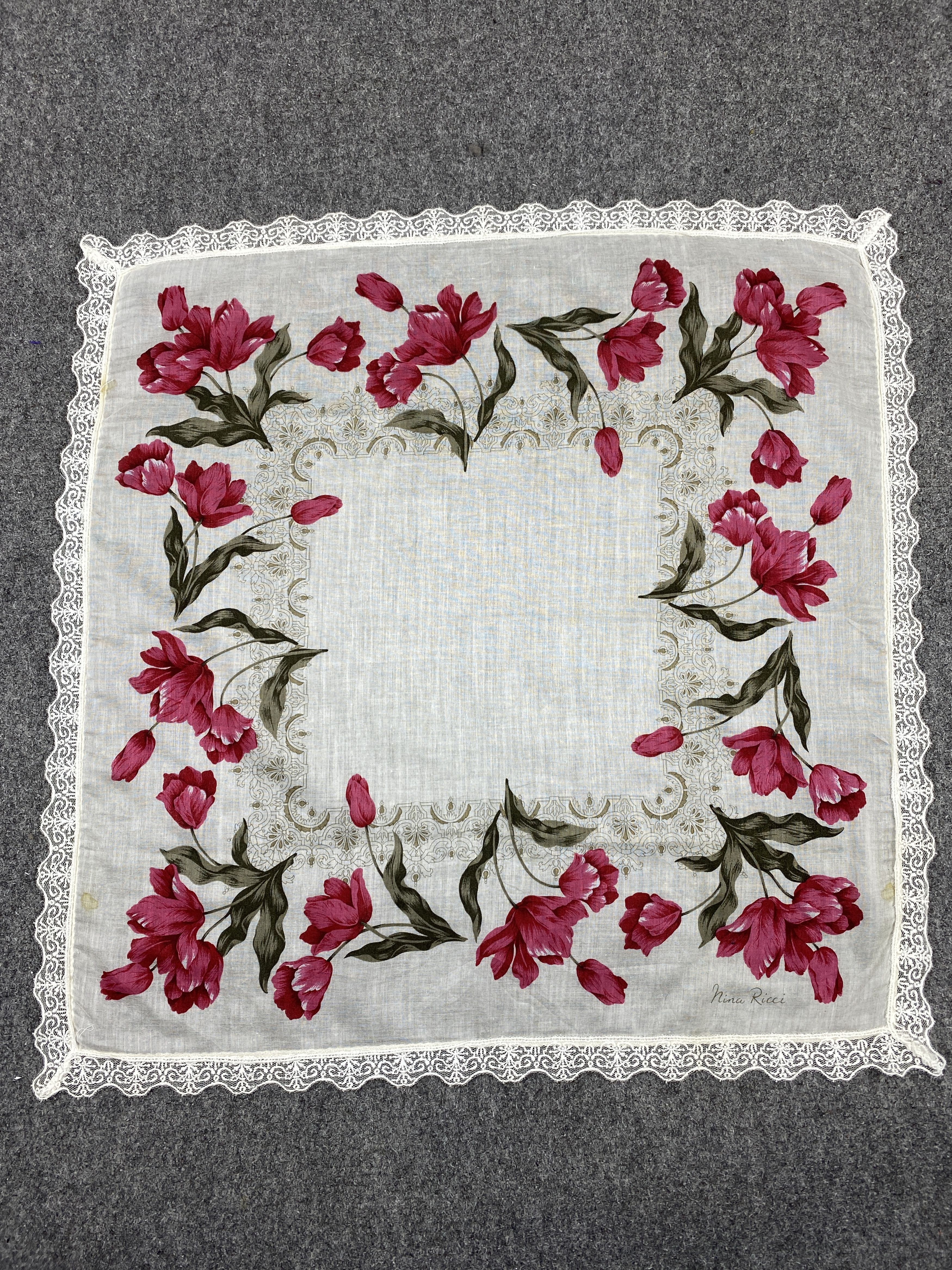 Other Vintage Nina Ricci Handkerchief / Neckerchief HKC1114 Size ONE SIZE - 5 Thumbnail