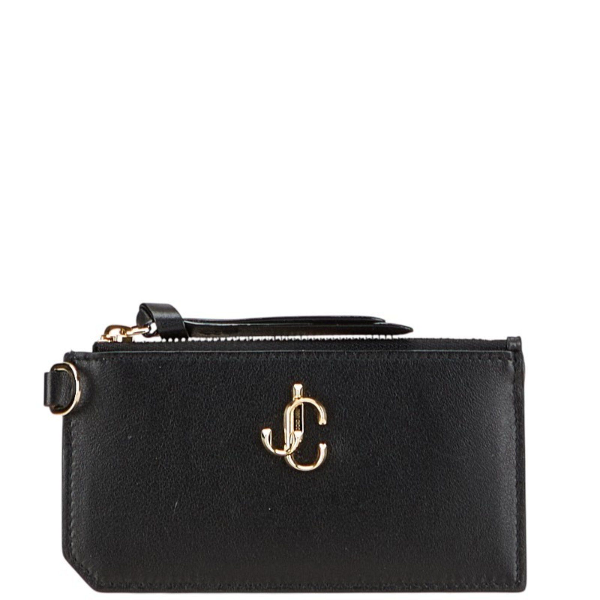 Jimmy Choo Jimmy Choo JC Logo Wallet/Coin Case Fragment Black Leather Women's JIMMY CHOO Size ONE SIZE - 1 Thumbnail