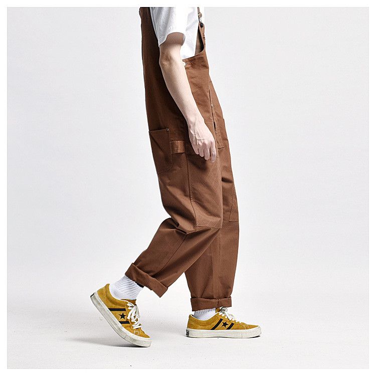Japanese Brand Men's Street Washed Vintage Loose Multi-Pocket Overalls Size US 32 / EU 48 - 4 Thumbnail