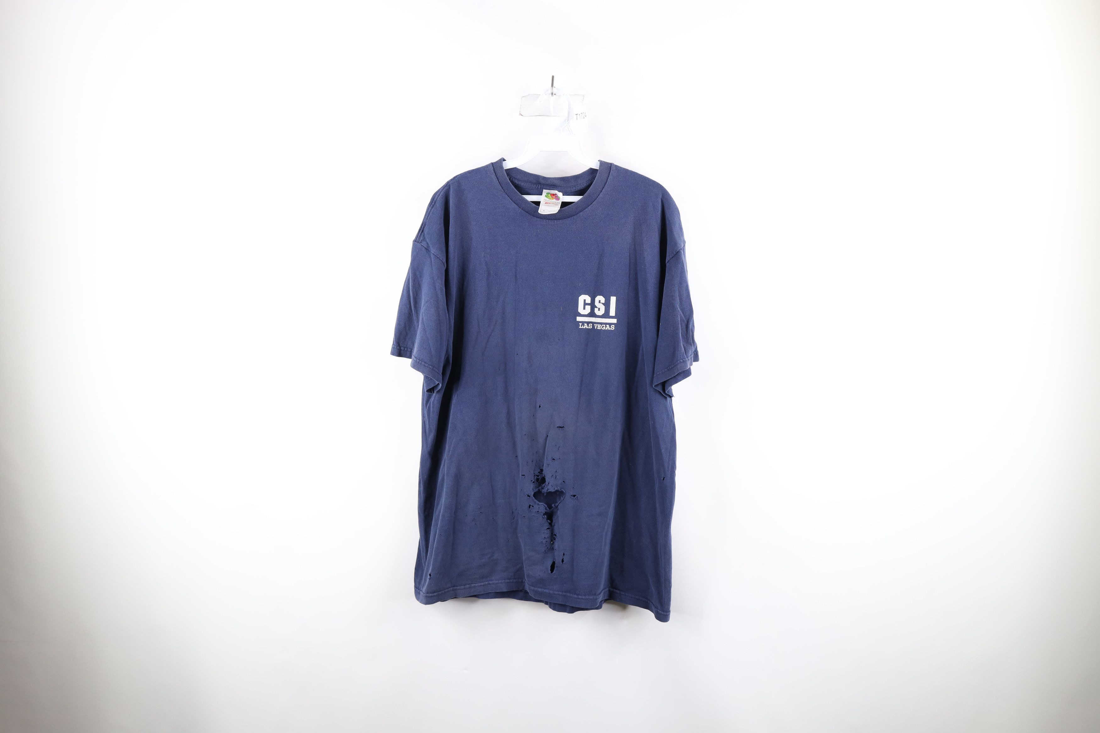 Vintage Vintage Out CSI Las Vegas Short Sleeve T-Shirt Blue Cotton Size US XL / EU 56 / 4 - 1 Thumbnail