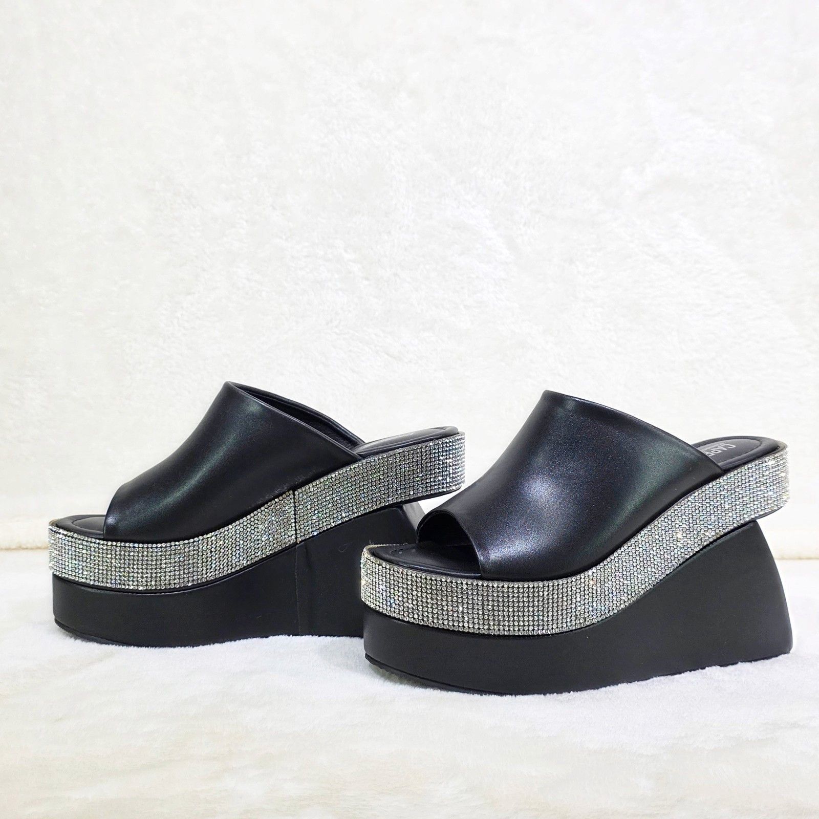 Other Artsy 4.5" Wedge Slip On 2.25" Platform Sandals With Rhinest Size US 11 / IT 41 - 6 Thumbnail