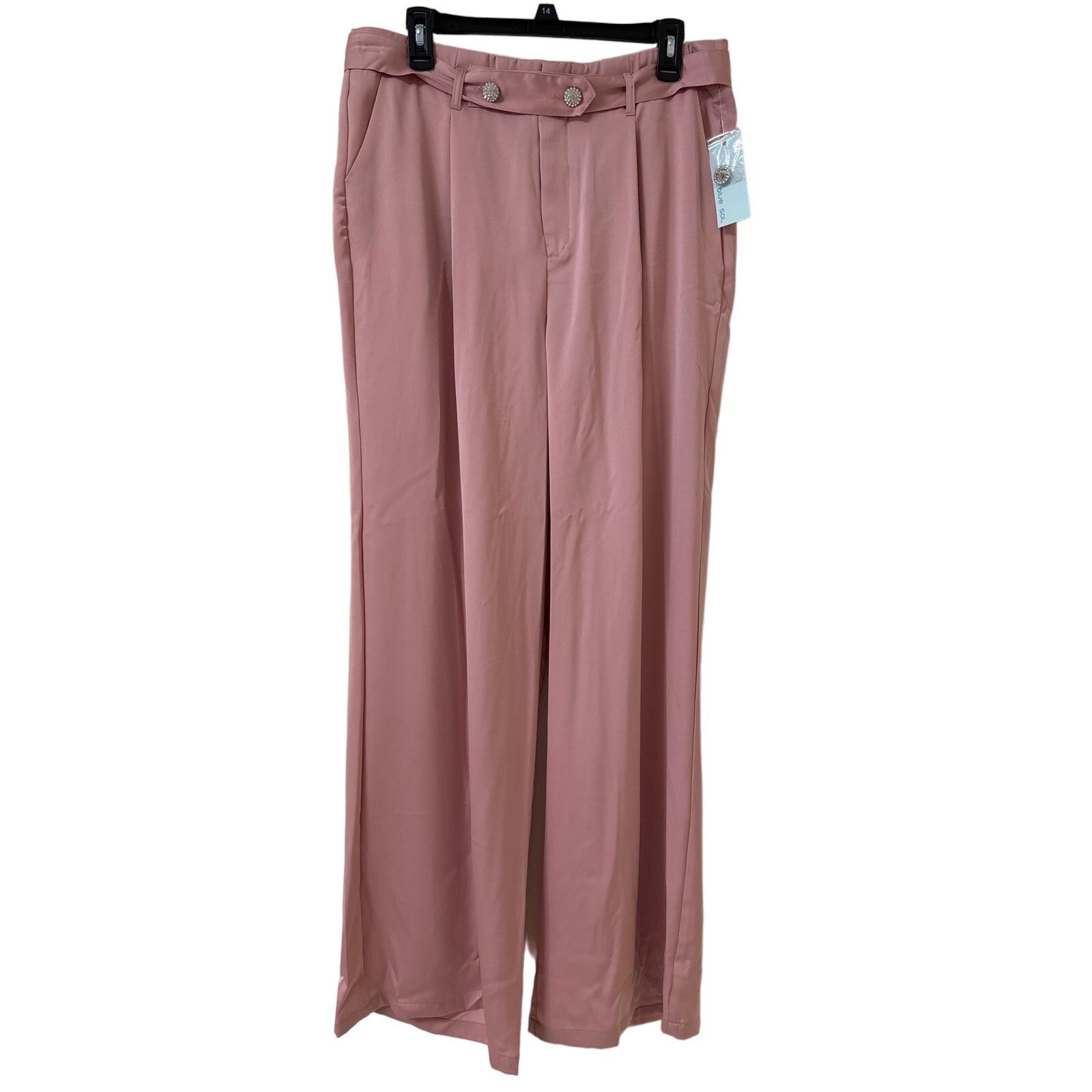 Other NWT Blue Sol Women's Satin Glitz Button Flare Size 14 Pants Size 36" / US 14 / IT 50 - 1 Thumbnail