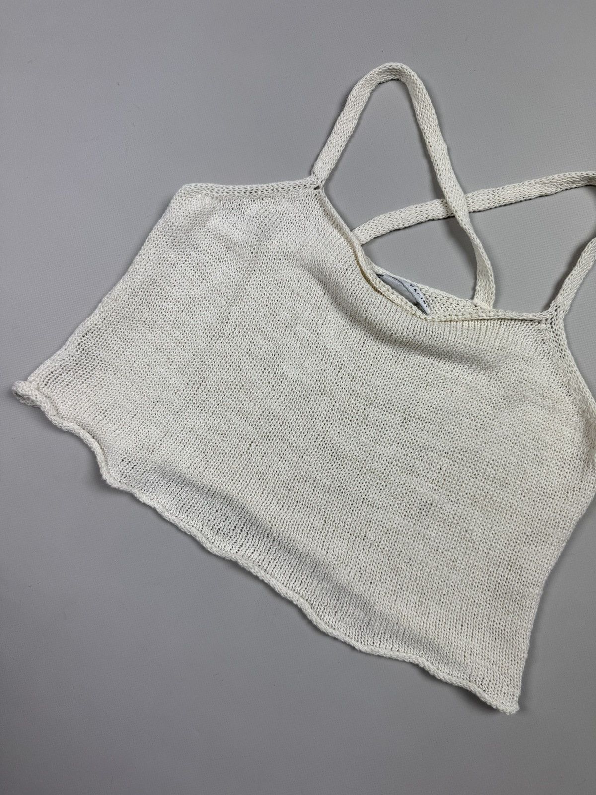 Sarah Pacini Sarah Pacini Y2K AvantGarde Cropped Knit Sleeveless Tank Top Size ONE SIZE - 5 Thumbnail