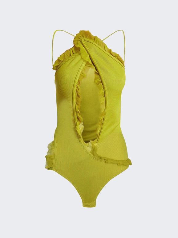 Christopher Esber o1mle1224 Carina Interlinked Bodysuit in Lemon Yellow Size XS / US 0-2 / IT 36-38 - 1 Thumbnail
