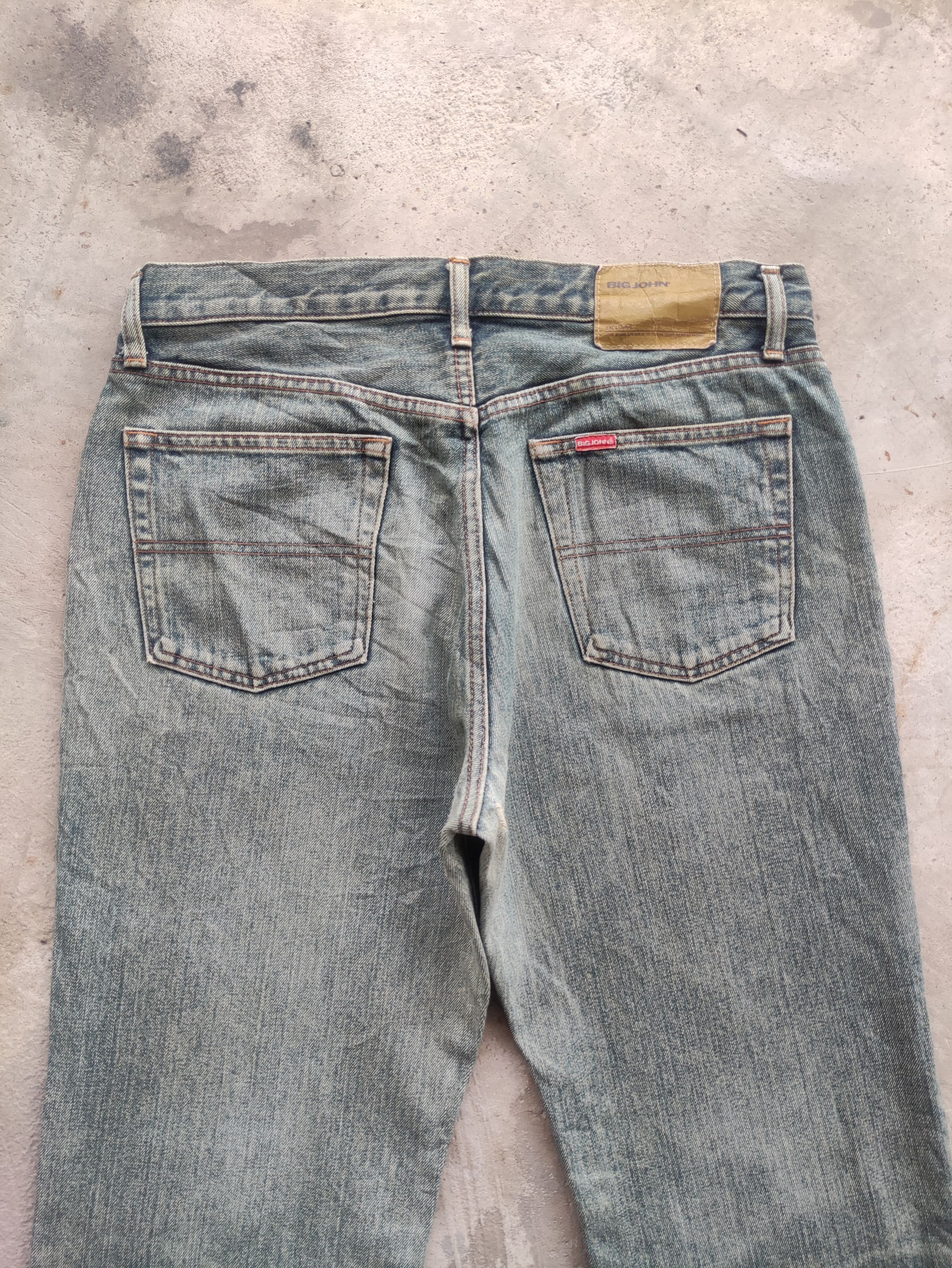 Big John Vintage Big John Japan Jean Distressed Faded Denim Size US 35 - 9 Thumbnail