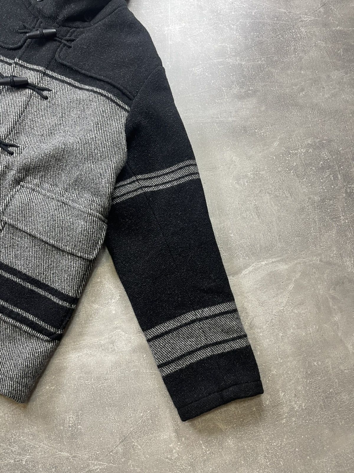 C.P. Company C.P. Company Wool C.P. Duffel Hooded Coat Black Grey Stripe Size US L / EU 52-54 / 3 - 13 Thumbnail