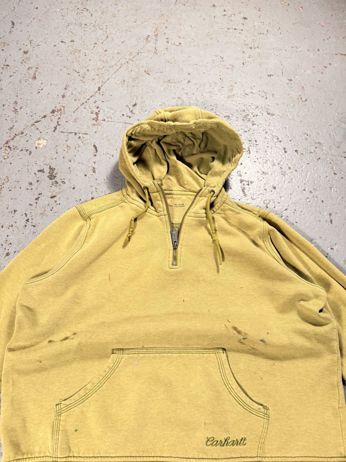 Carhartt × Other × Vintage Vintage Perfectly Faded Distressed Carhartt Quarter zip Size US M / EU 48-50 / 2 - 5 Thumbnail
