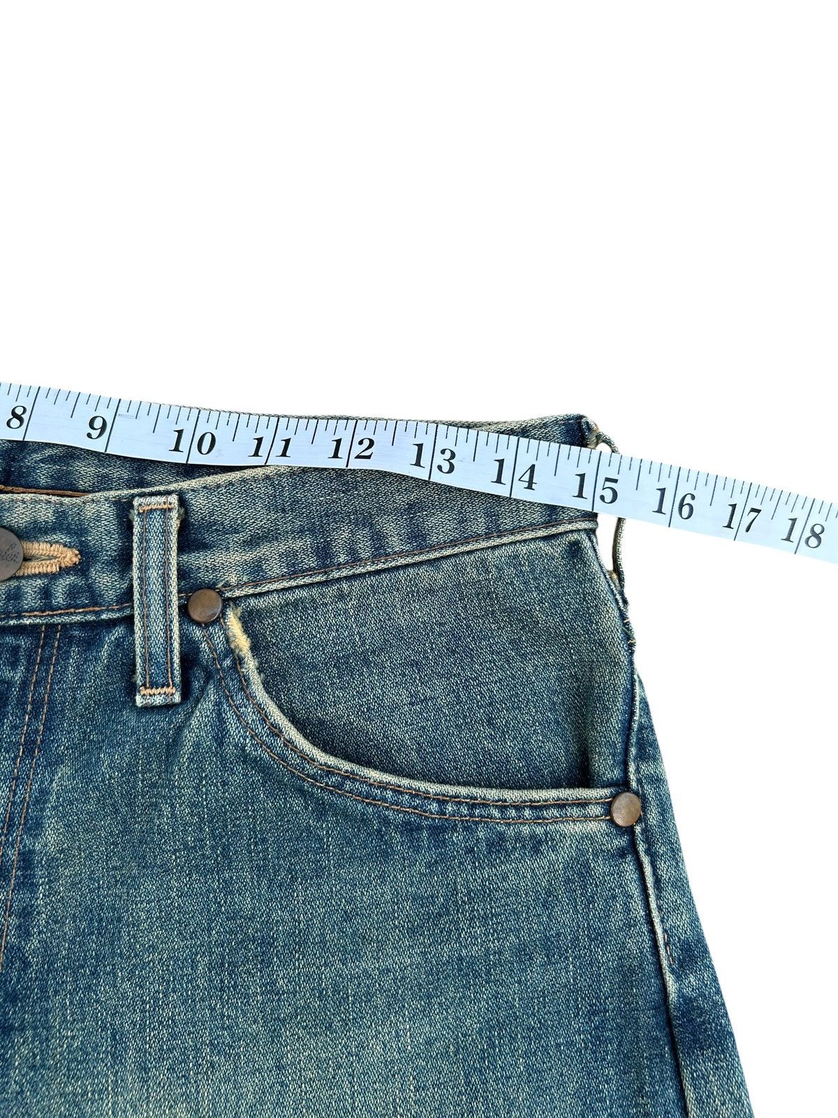 Kapital Vintage Buckle Back Wrangler Blue Bell Distressed Denim Jean Size US 30 / EU 46 - 14 Thumbnail