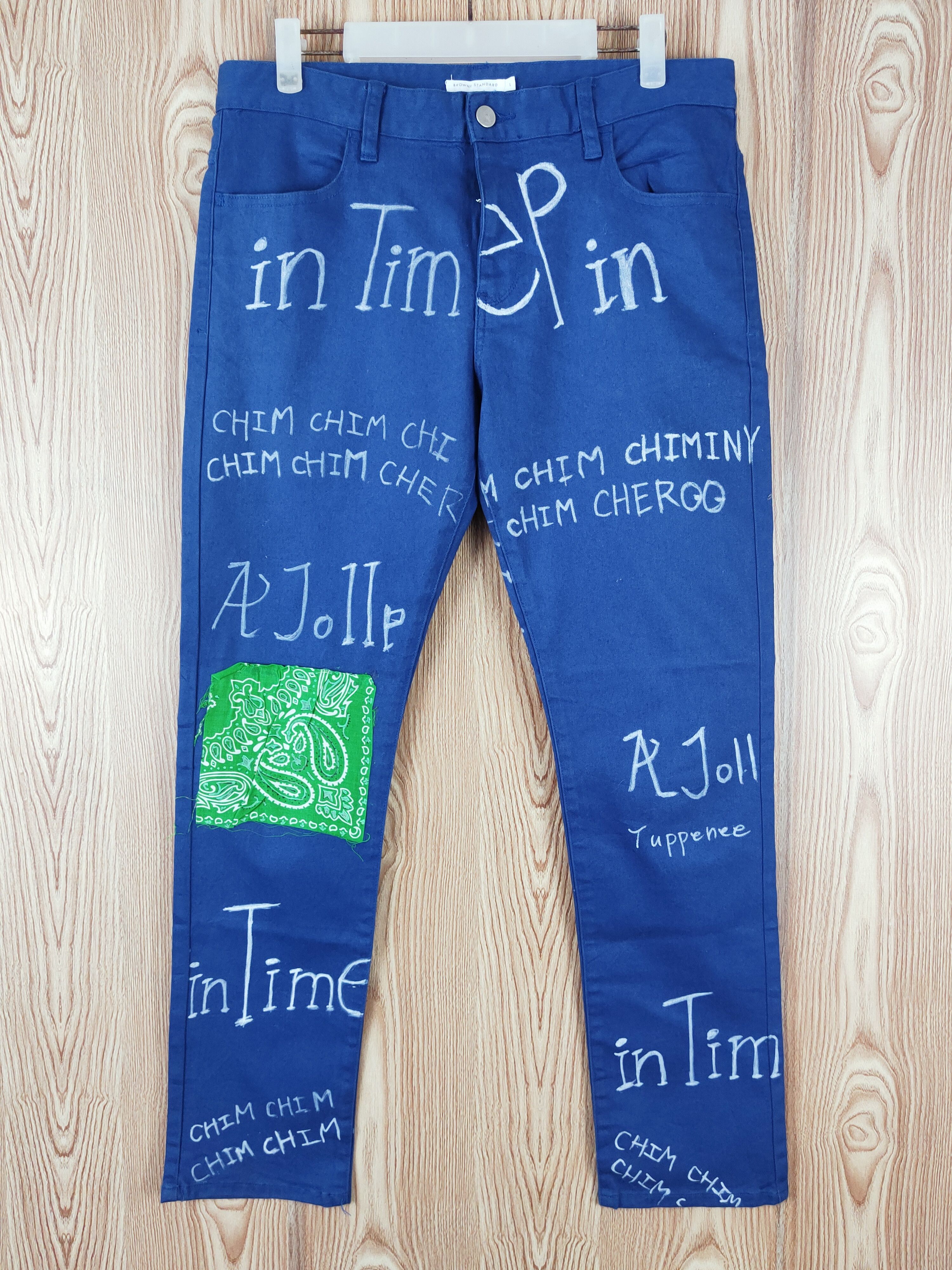 Vintage Browny Standard Blue Multipocket Casual Pants