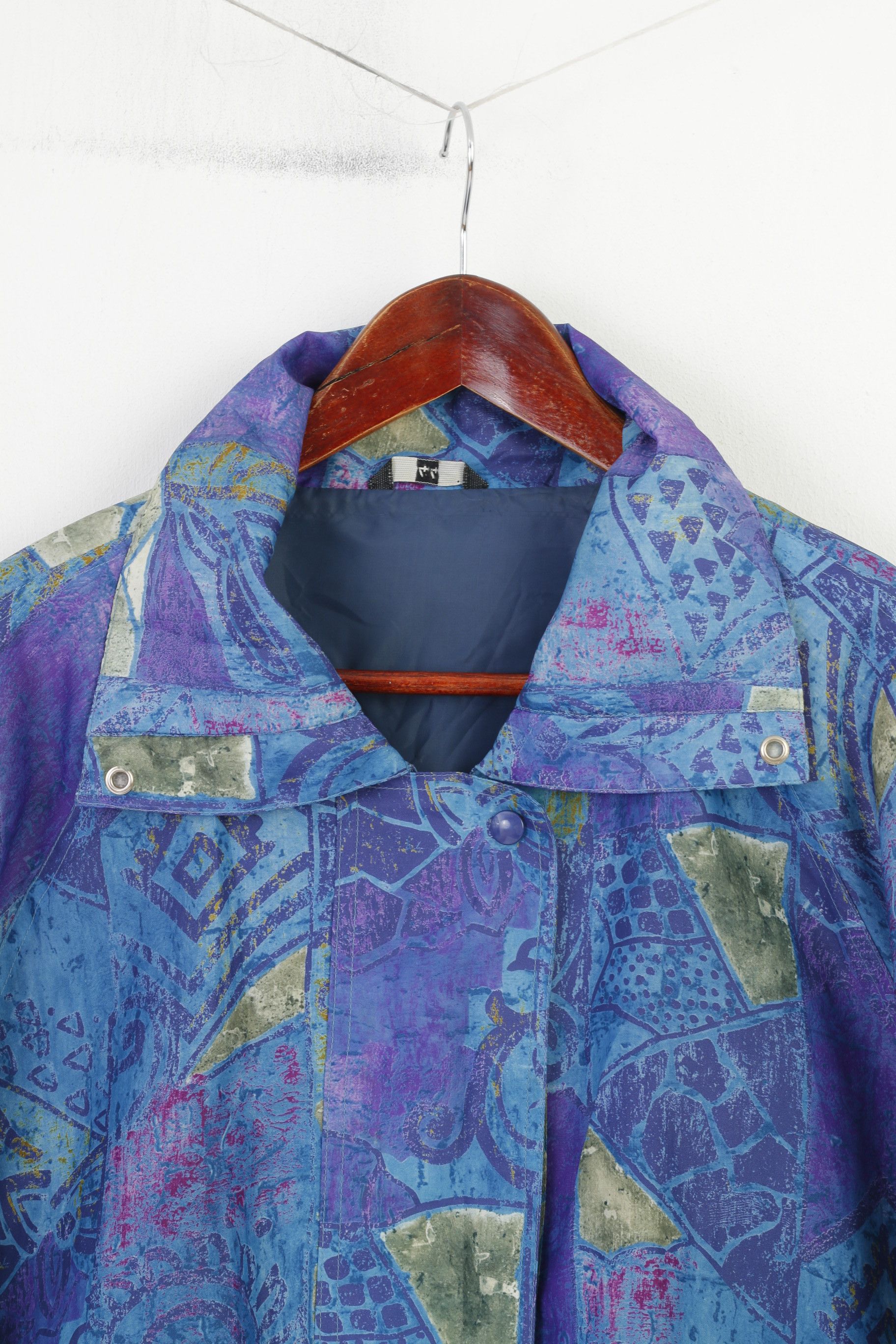 Vintage Vintage Women 44 XL Jacket Blue Retro Abstract Print 11045 Size M / US 6-8 / IT 42-44 - 2 Thumbnail