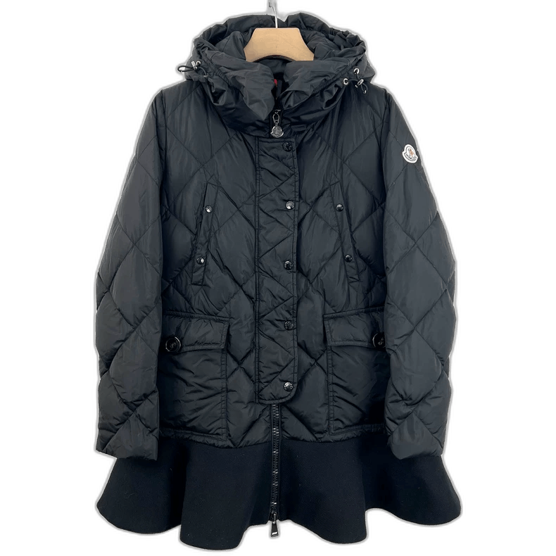 Moncler Black Ruffle Trim Puffer Jacket Size 2 Size S / US 4 / IT 40 - 1 Thumbnail