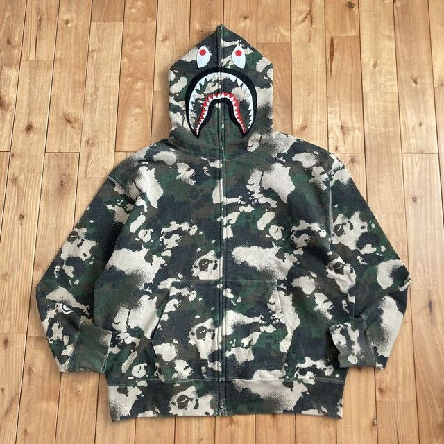 Bape BAPE MAP CAMO Shark Full Zip Hoodie a bathing ape Size US L / EU 52-54 / 3 - 1 Thumbnail
