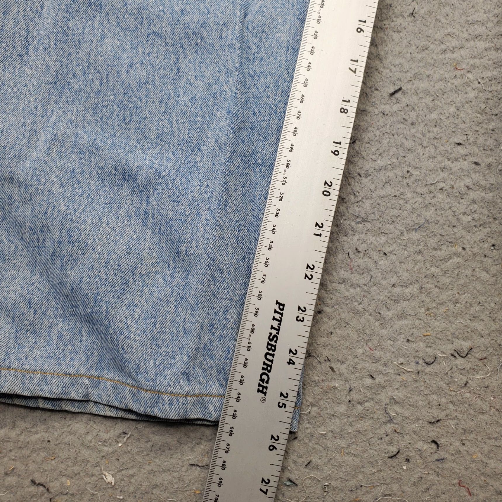 Vintage Mecca Mens Jeans Blue Denim High Rise Light Wash Cropped 42 Baggy Button Fly Vintage No N/A Size US 42 / EU 58 - 5 Thumbnail
