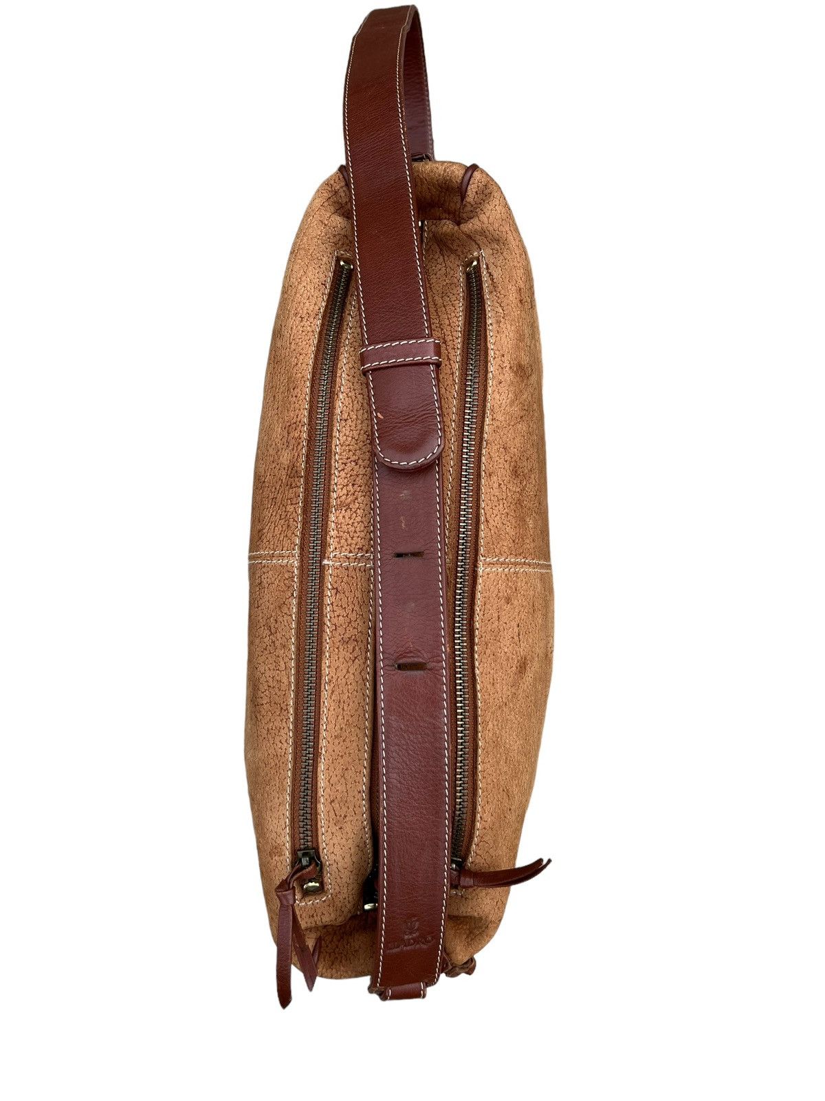 Leather Vintage LLADRO Stains Patina Huge Leather Bag Size ONE SIZE - 17 Thumbnail