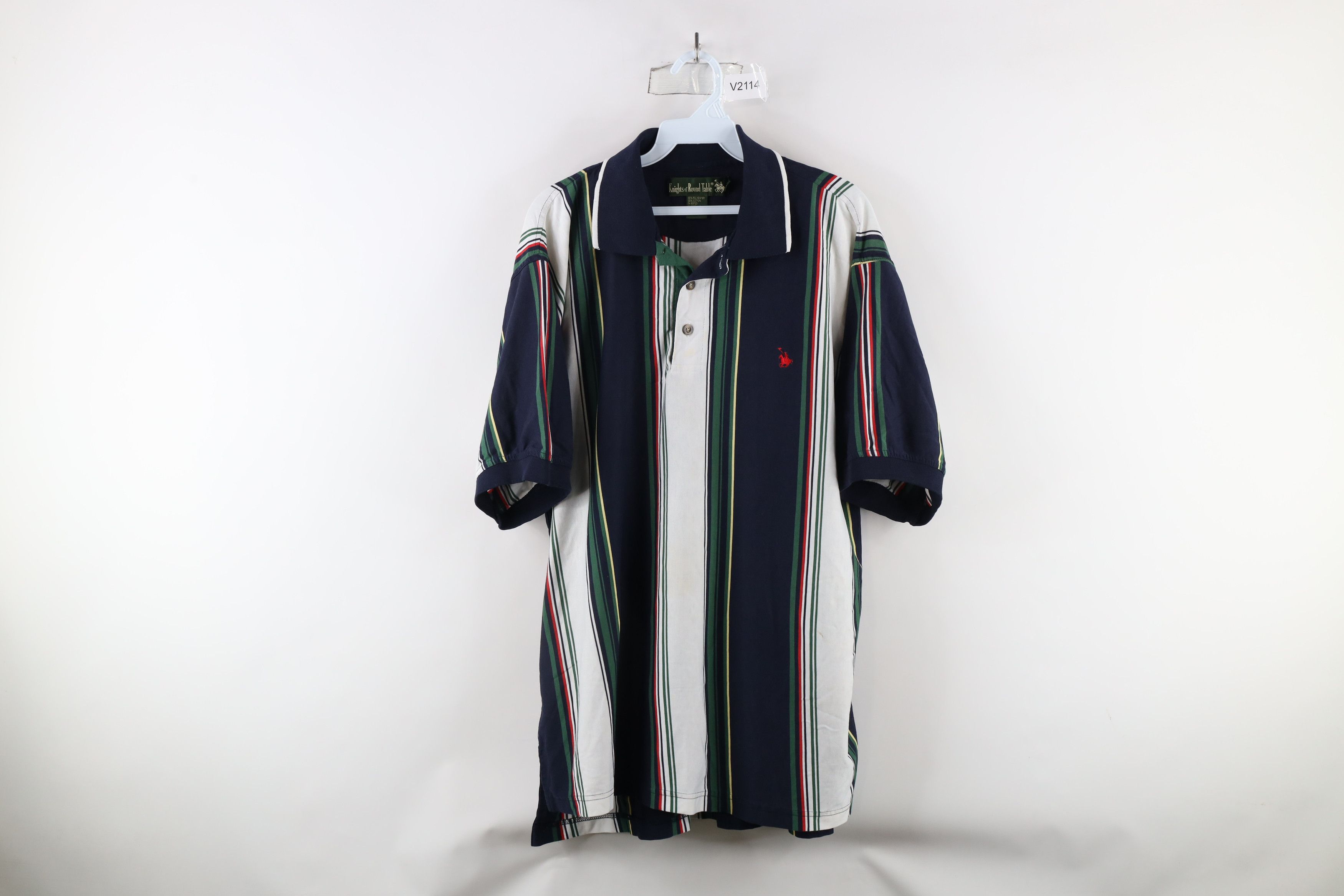 Vintage Vintage 90s Streetwear Rainbow Striped Collared Polo Shirt Size US XXL / EU 58 / 5 - 1 Thumbnail