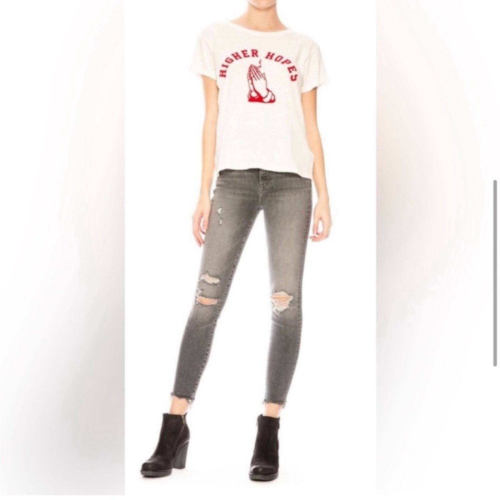 MOTHER MOTHER High Waisted Looker Ankle Chew Jeans - Size 24 Size 24" / US 00 / IT 34 - 1 Thumbnail
