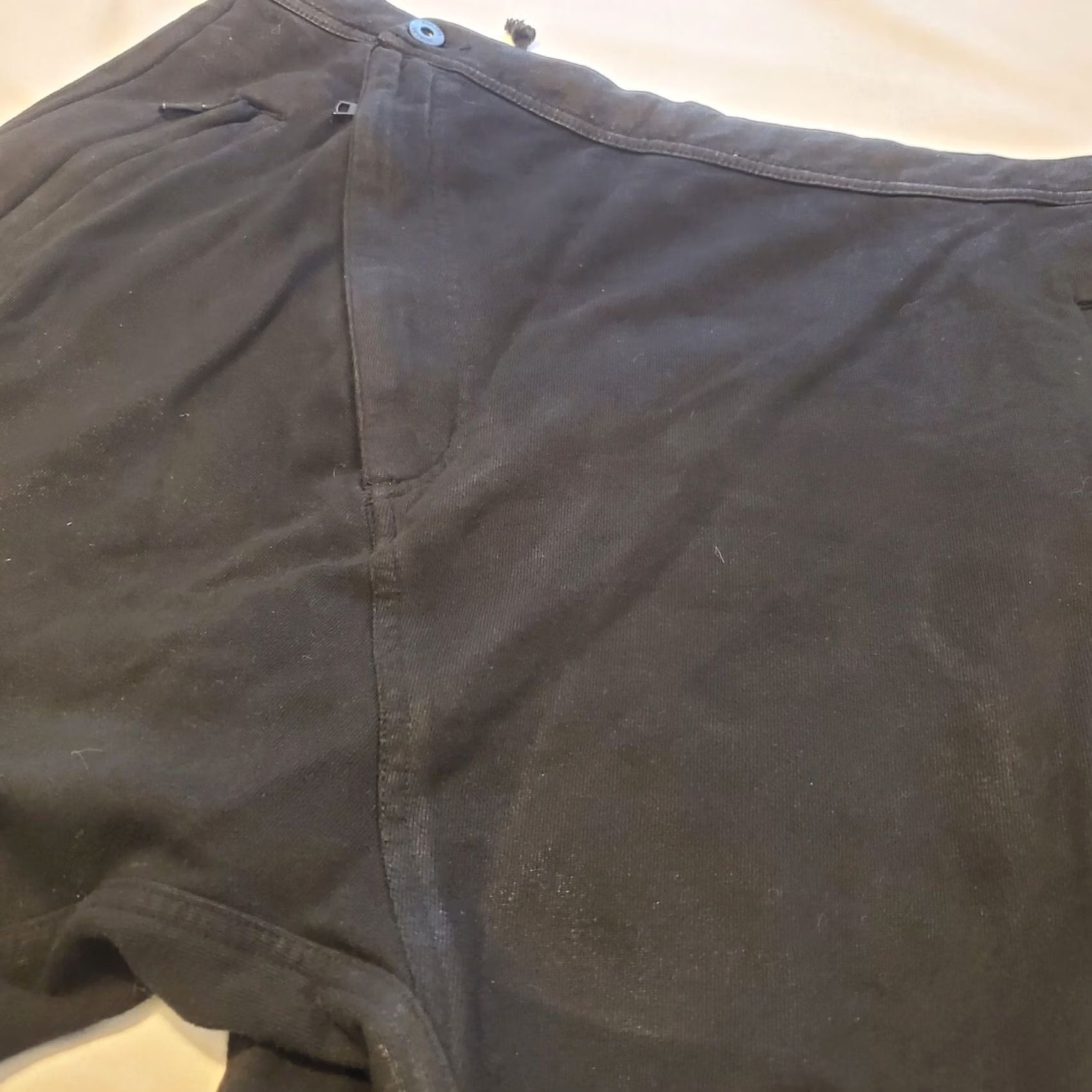 Hudson Hudson Asylum Mens L/XL Pants Punk Grunge Bias Front Patches NWT Black Cotton Blend Sl ash Pocket Ankle 30in 4 Season Size US 33 - 4 Thumbnail