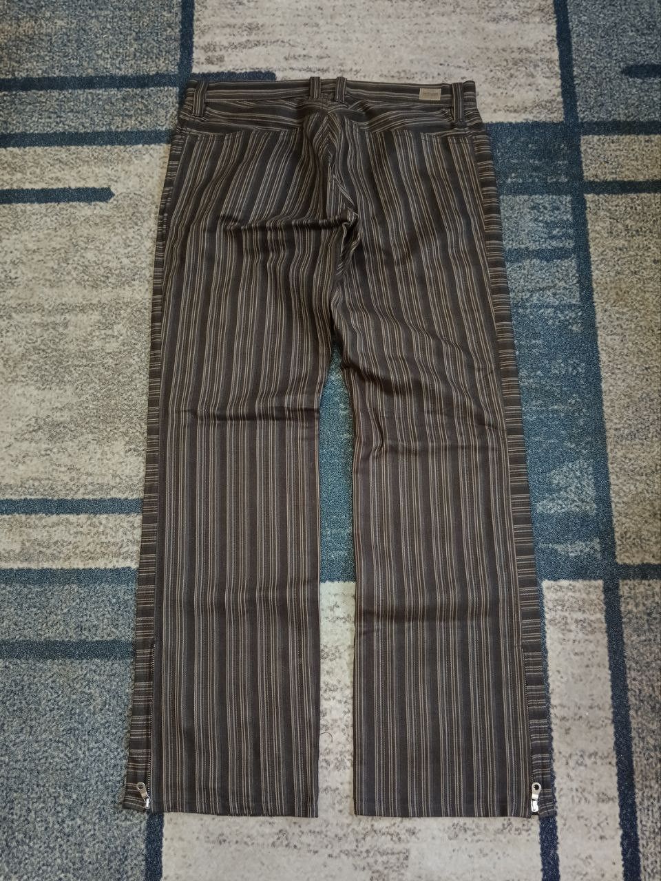 Nicole Club SiCK FLARE ZIPPER NICOLE STRIPE DENIM PANTS Size US 32 / EU 48 - 3 Thumbnail