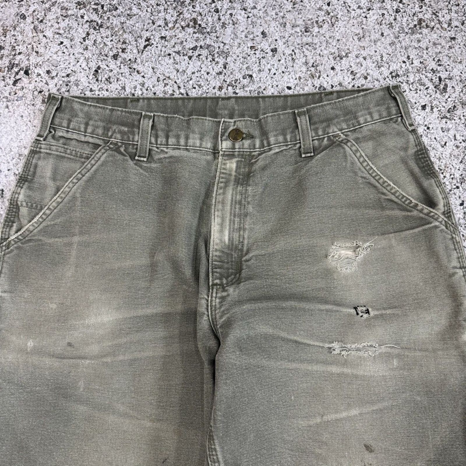 Carhartt Thrashed Faded Distressed Carhartt Pants ERD Grunge Chrome Size US 34 / EU 50 - 4 Thumbnail