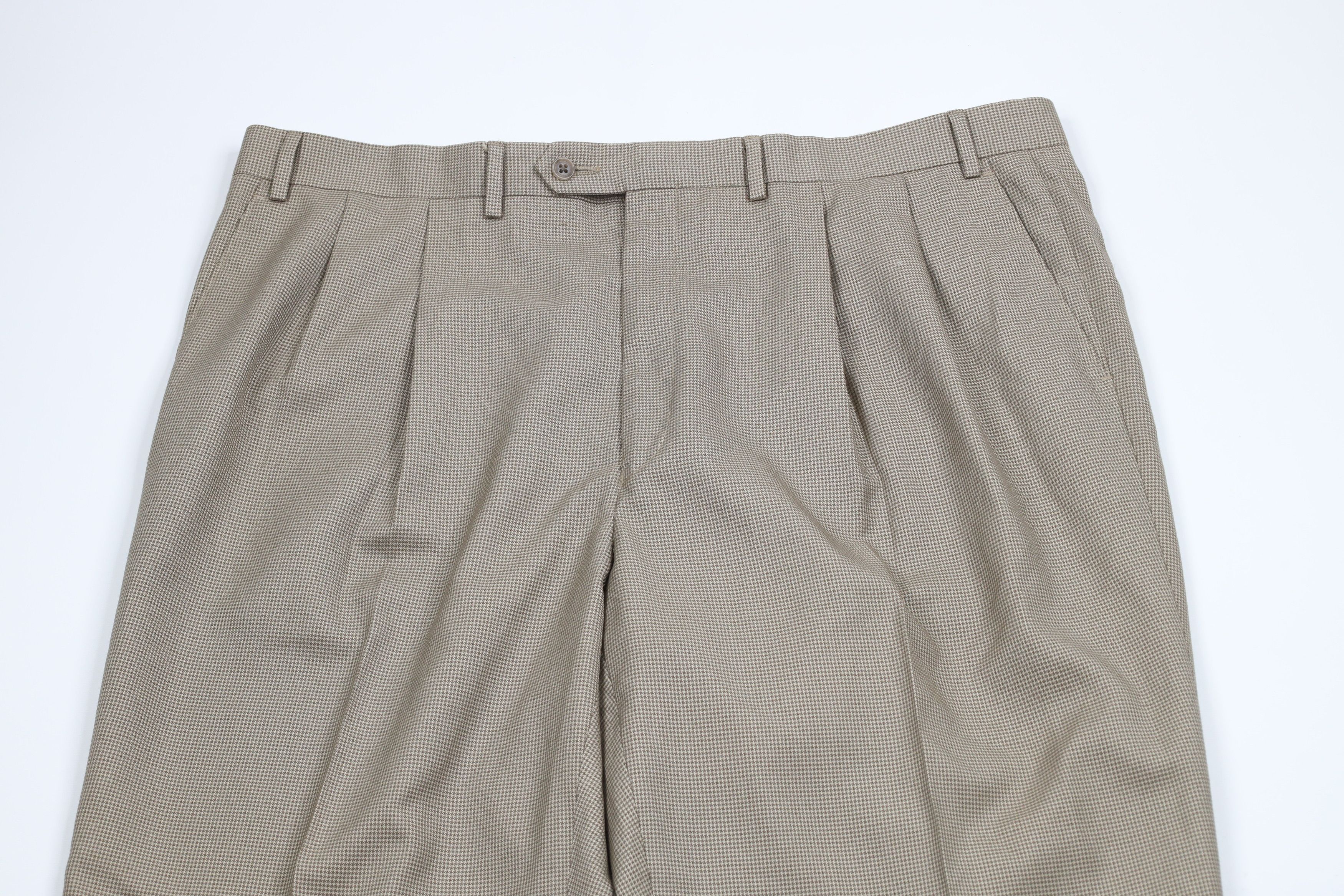 Ralph Lauren × Vintage Vintage 90s Ralph Lauren Houndstooth Wide Leg Chino Pants Size US 42 / EU 58 - 2 Thumbnail