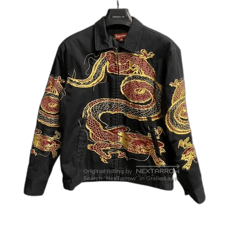 Supreme supreme Black dragon print logo zipper jacket. Size US S / EU 44-46 / 1 - 1 Thumbnail
